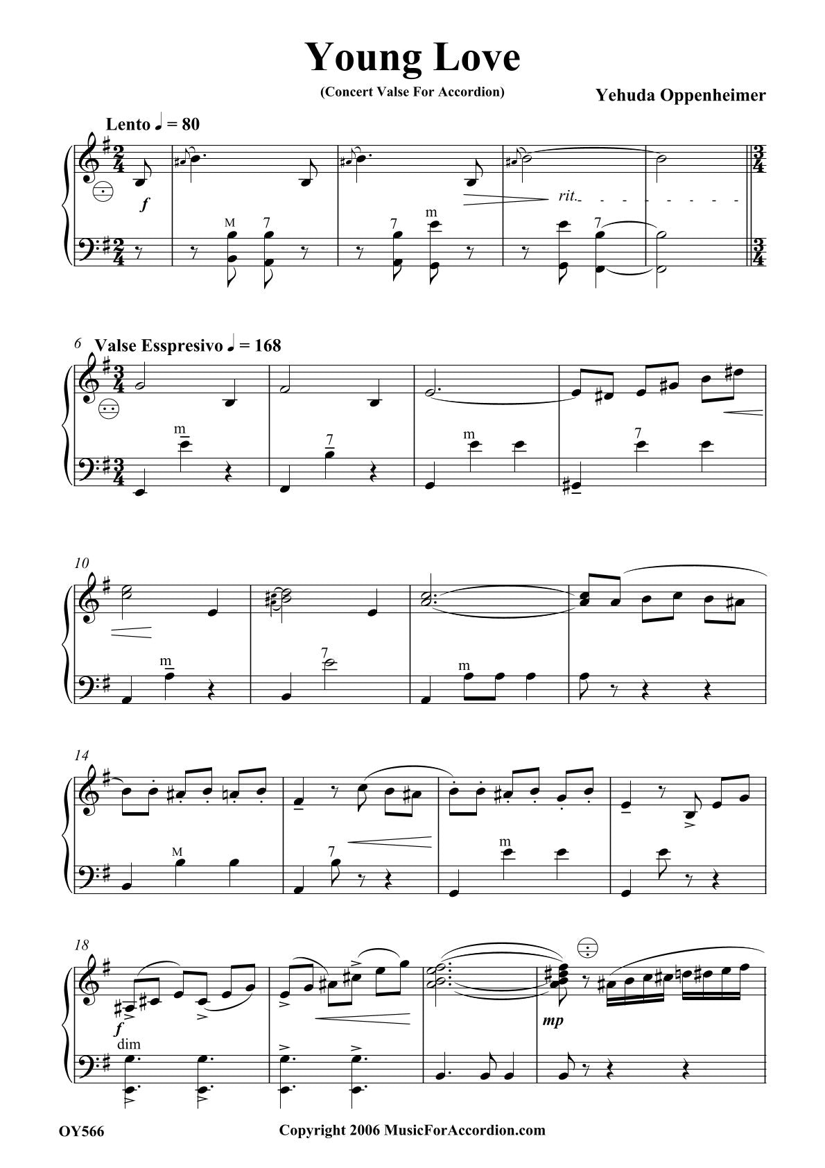 Young Love (Concert Valse for Accordion)