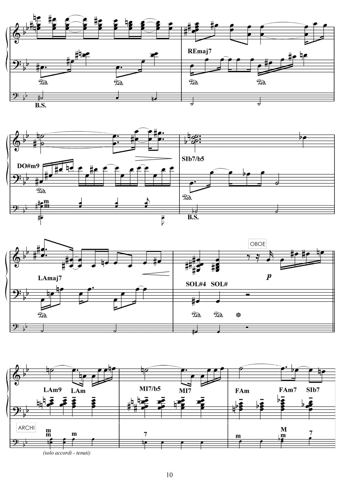 Cinema (for 4 parts and drums )