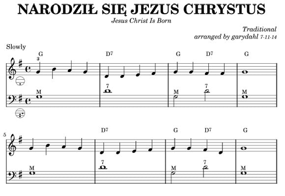 Traditional Polish Carols eBook accordion arrangements by Gary Dahl