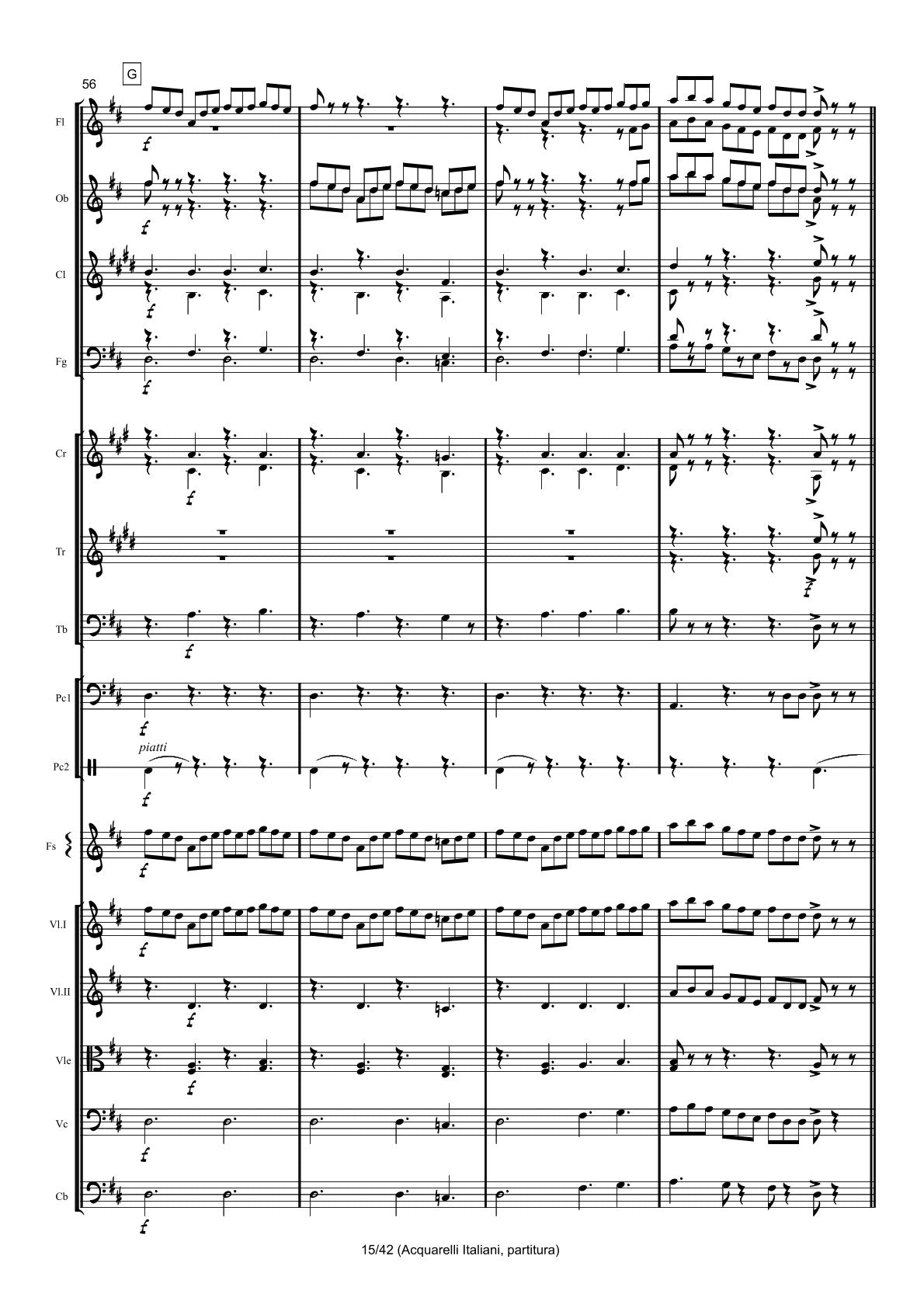 Renzo Ruggieri Acquarelli Italiani for Accordion and Orchestra ( full score &individual parts)