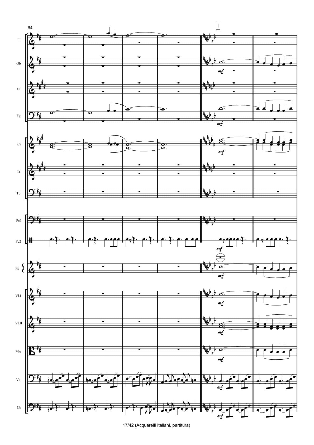 Renzo Ruggieri Acquarelli Italiani for Accordion and Orchestra ( full score &individual parts)