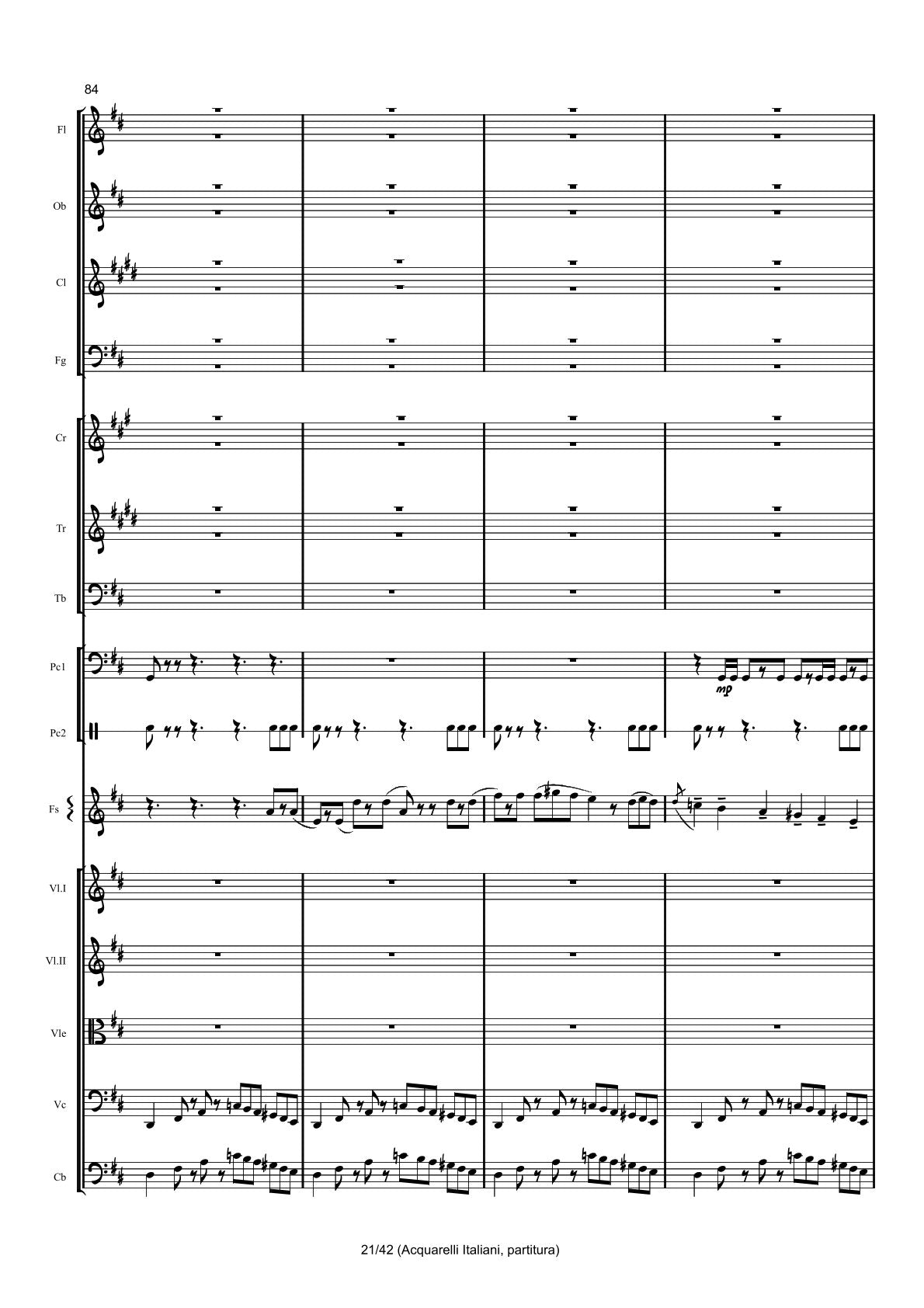 Renzo Ruggieri Acquarelli Italiani for Accordion and Orchestra ( full score &individual parts)