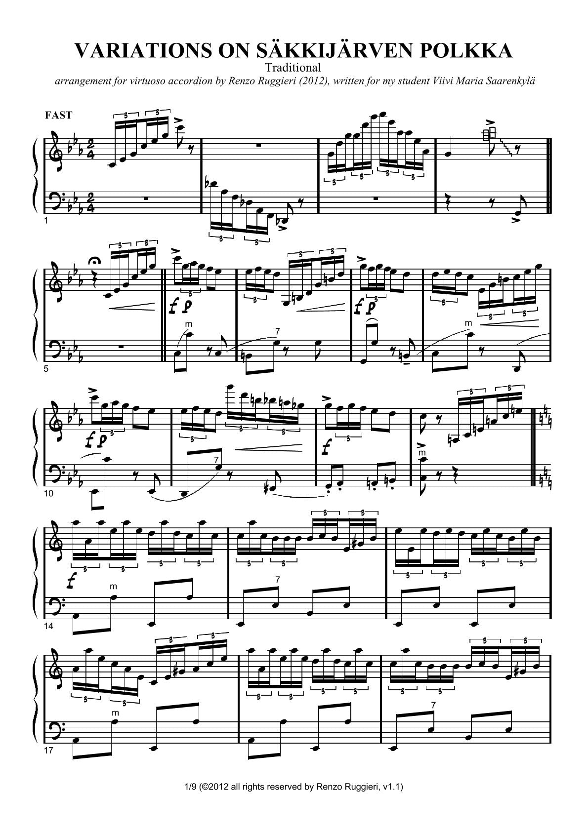 Variations on Sakkijarven Polka (solo)