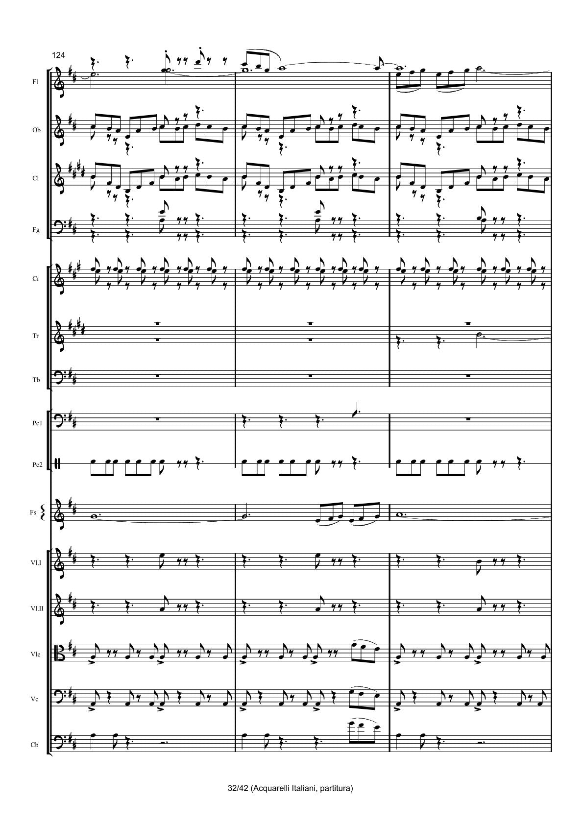Renzo Ruggieri Acquarelli Italiani for Accordion and Orchestra ( full score &individual parts)