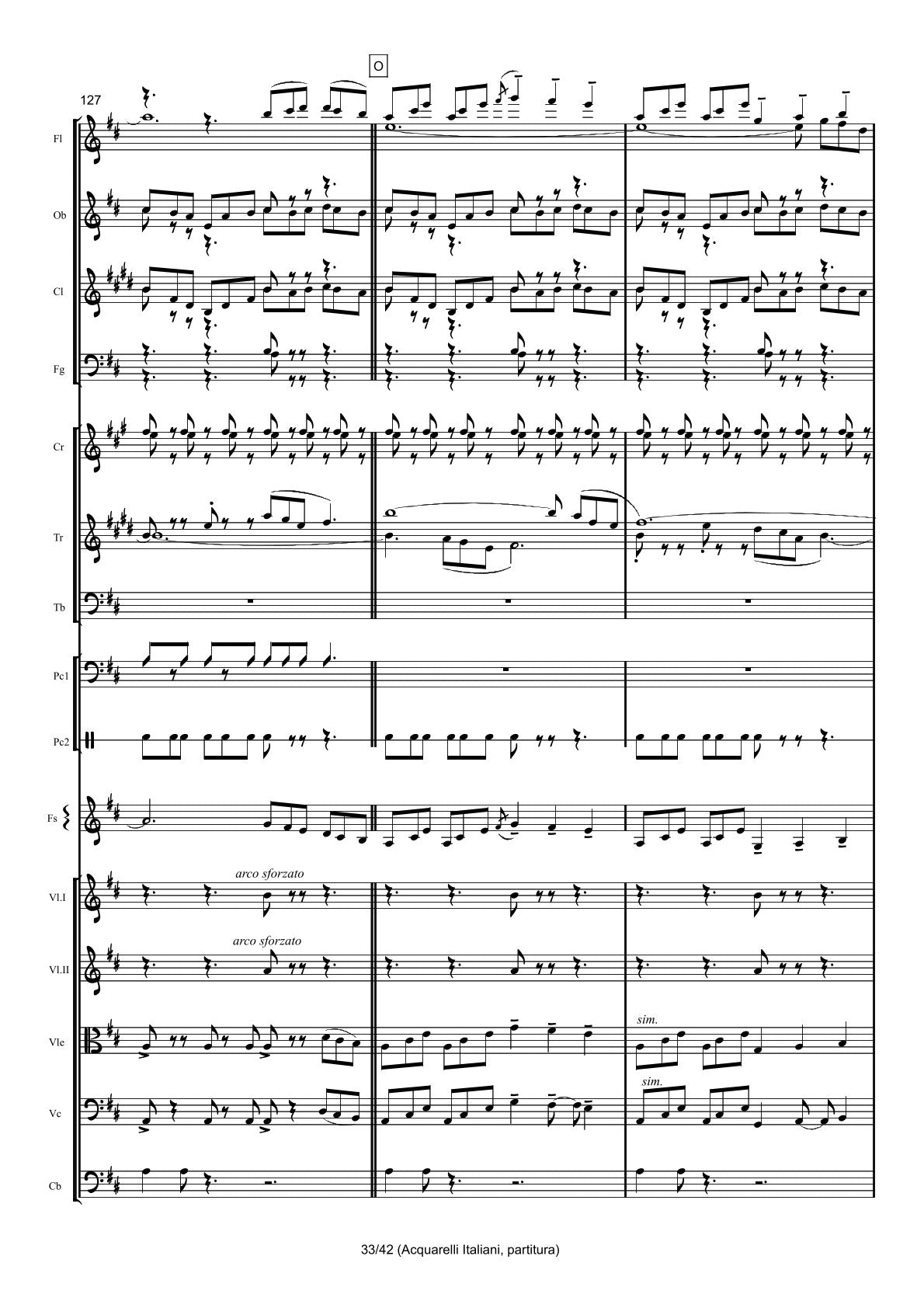 Renzo Ruggieri Acquarelli Italiani for Accordion and Orchestra ( full score &individual parts)