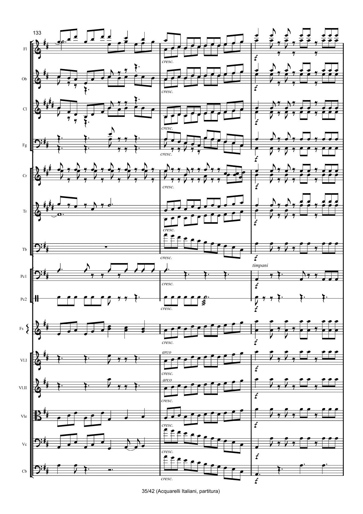 Renzo Ruggieri Acquarelli Italiani for Accordion and Orchestra ( full score &individual parts)