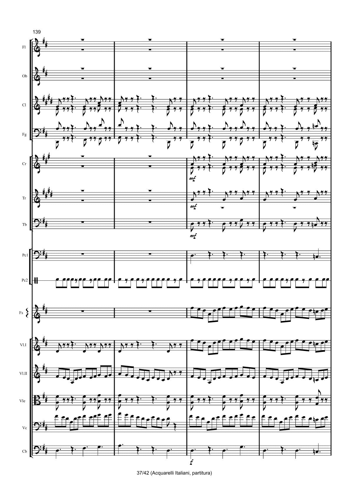 Renzo Ruggieri Acquarelli Italiani for Accordion and Orchestra ( full score &individual parts)