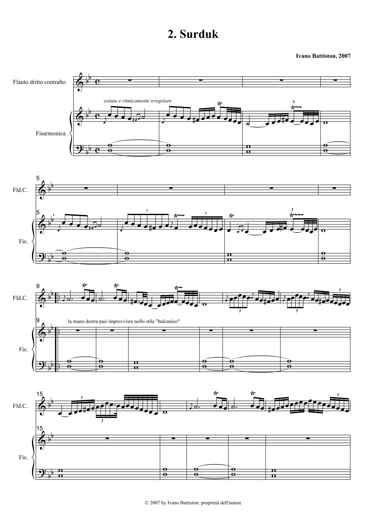 3 Balkan Dances ( for Accordion & Recorder)