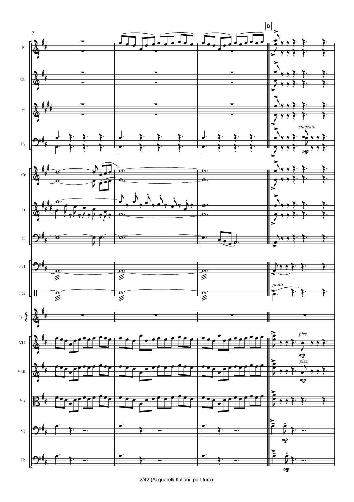 Renzo Ruggieri Acquarelli Italiani for Accordion and Orchestra ( full score &individual parts)