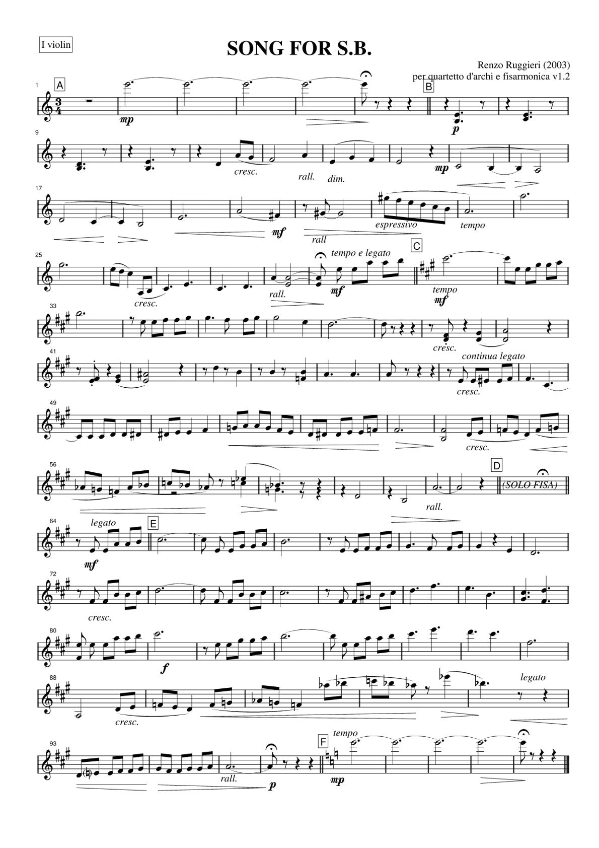 Song For S.B. (Solo)