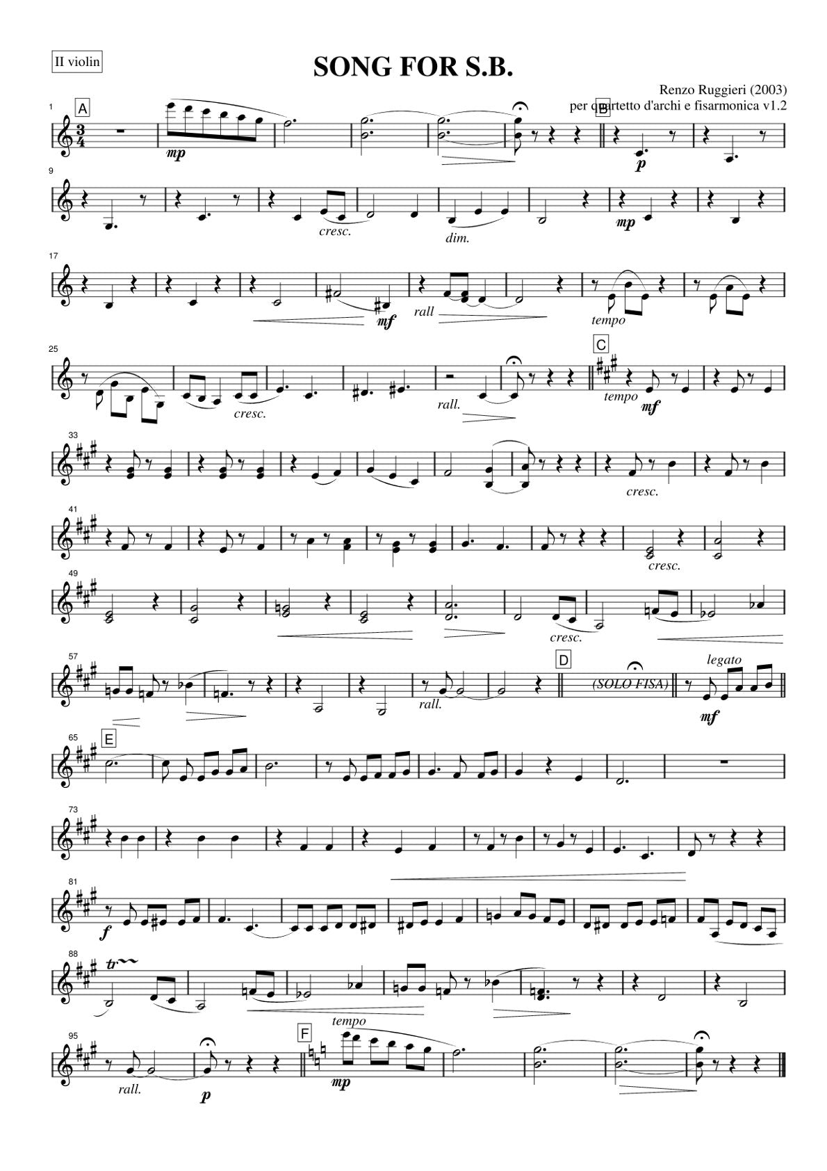 Song For S.B. (Solo)