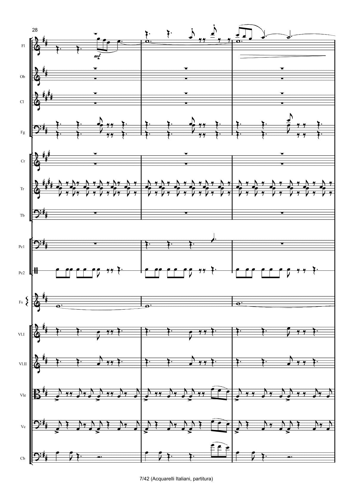 Renzo Ruggieri Acquarelli Italiani for Accordion and Orchestra ( full score &individual parts)