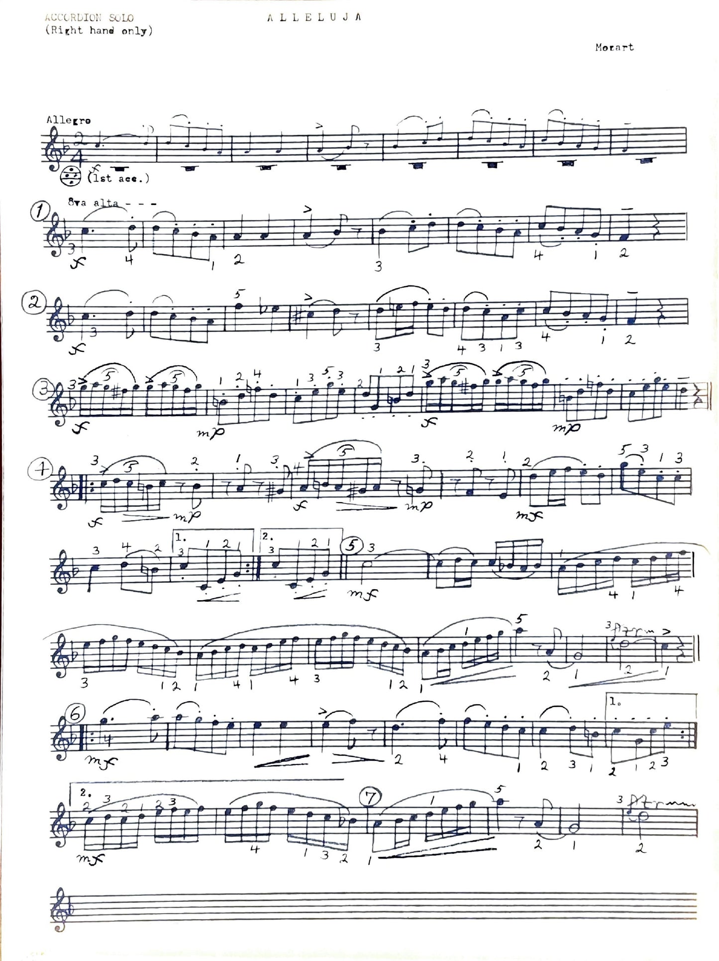 Alleluja from Exsultate, Jubilate - accordion solo with ensemble