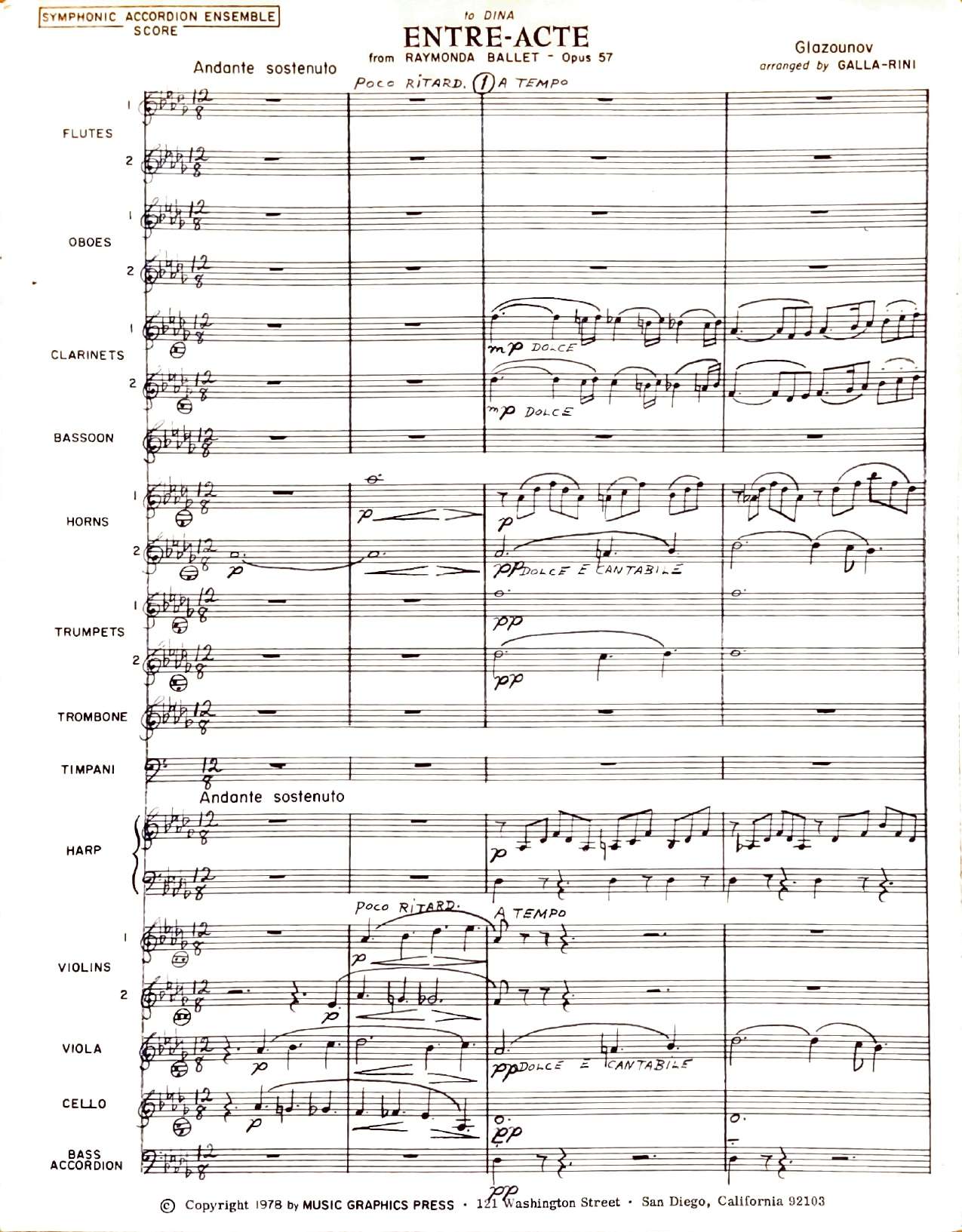 Entr'acte (Entre-Acte) from the Ballet Raymonda, Op. 57