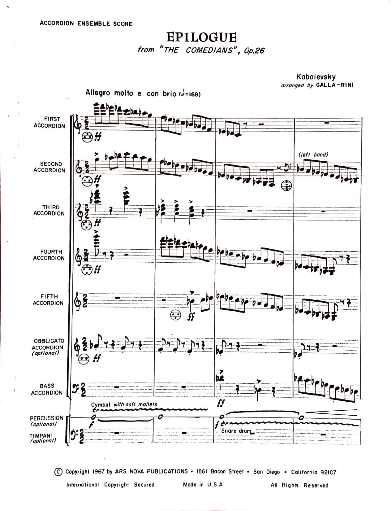 Epilogue from The Comedians Op. 26