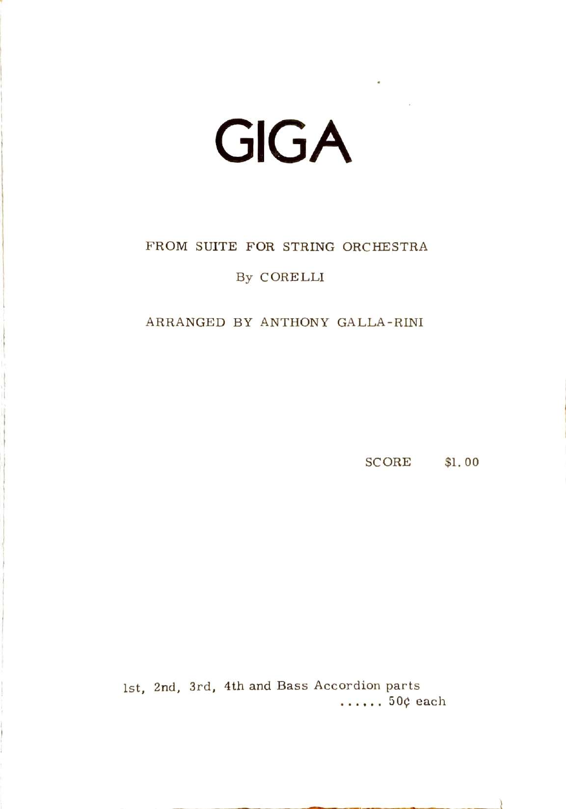 Giga (Gigue from Suite for String Orchestra)