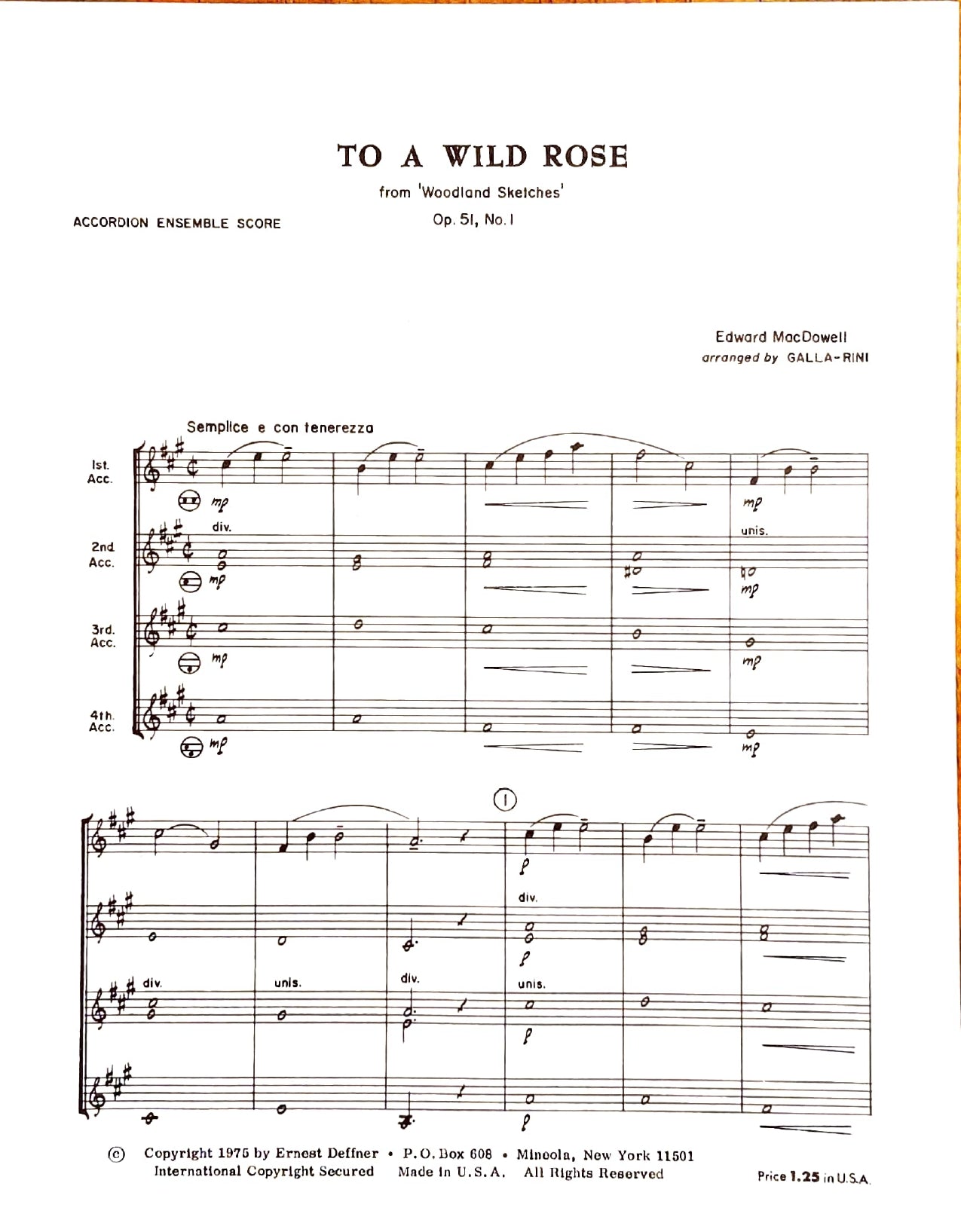 To A Wild Rose (from Woodland Sketches)