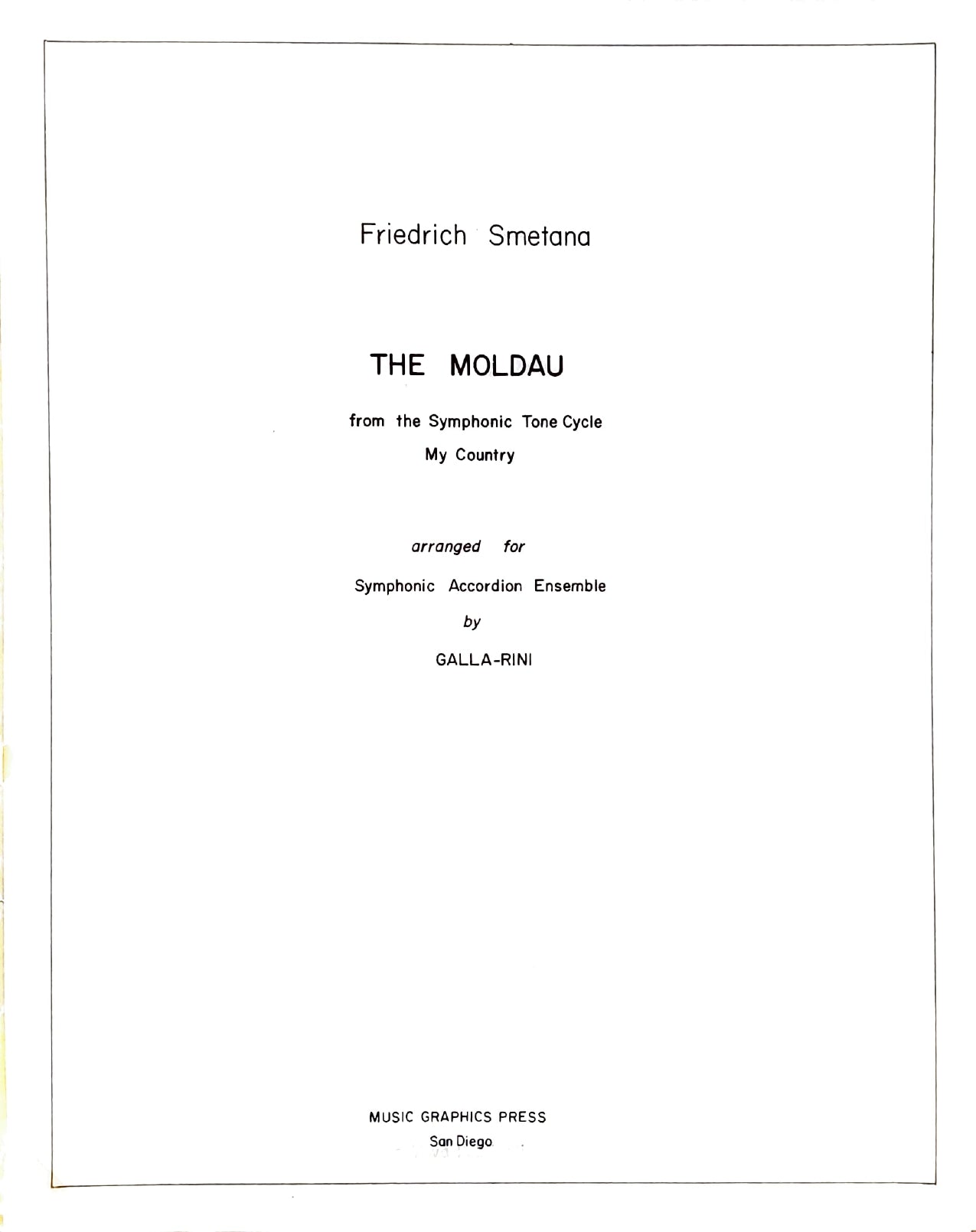 The Moldau (from the Symphonic Tone Cycle My Country)