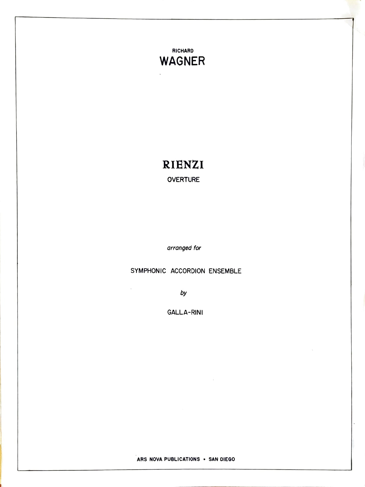 Rienzi Overture