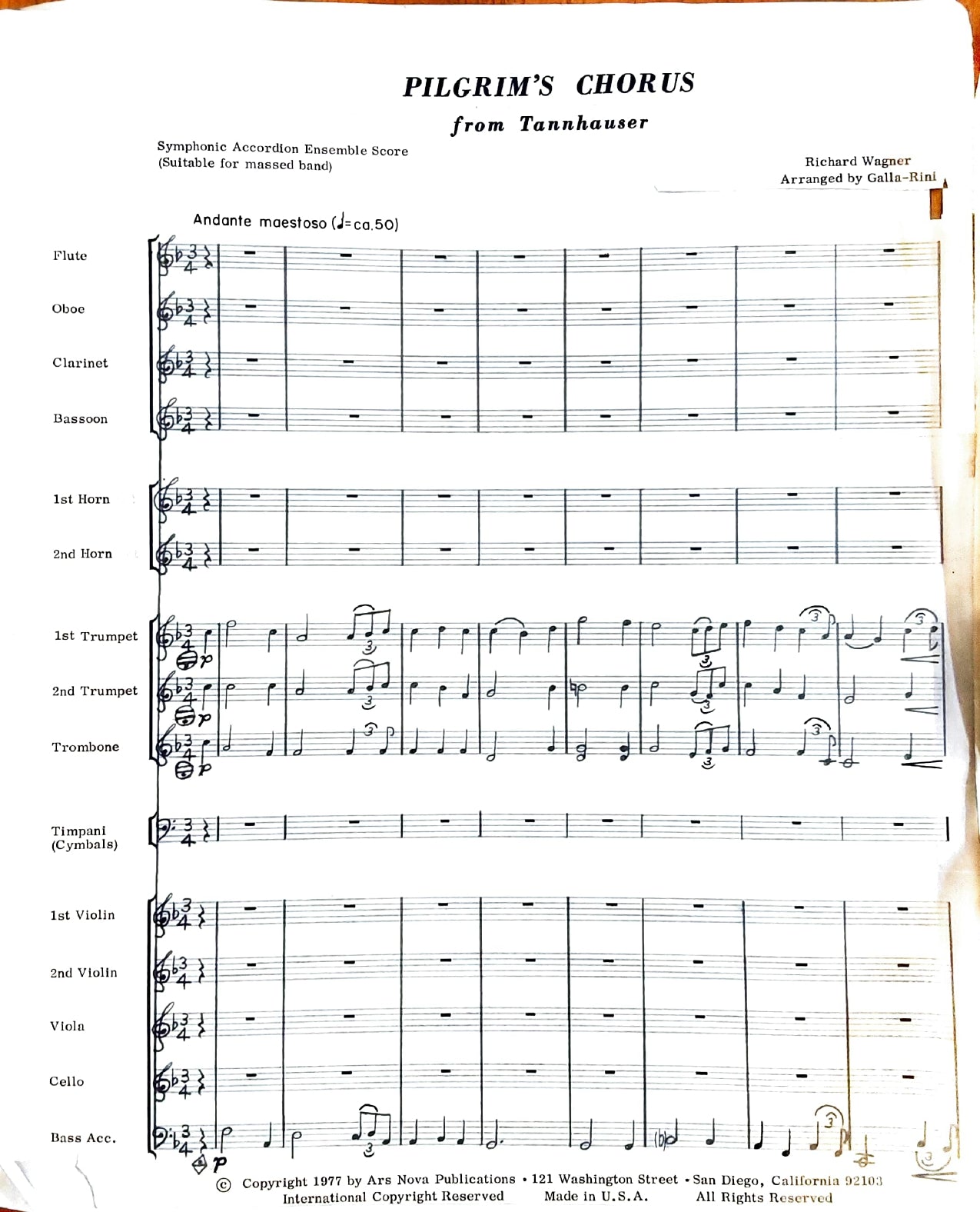 Pilgrim's Chorus from Tannhauser