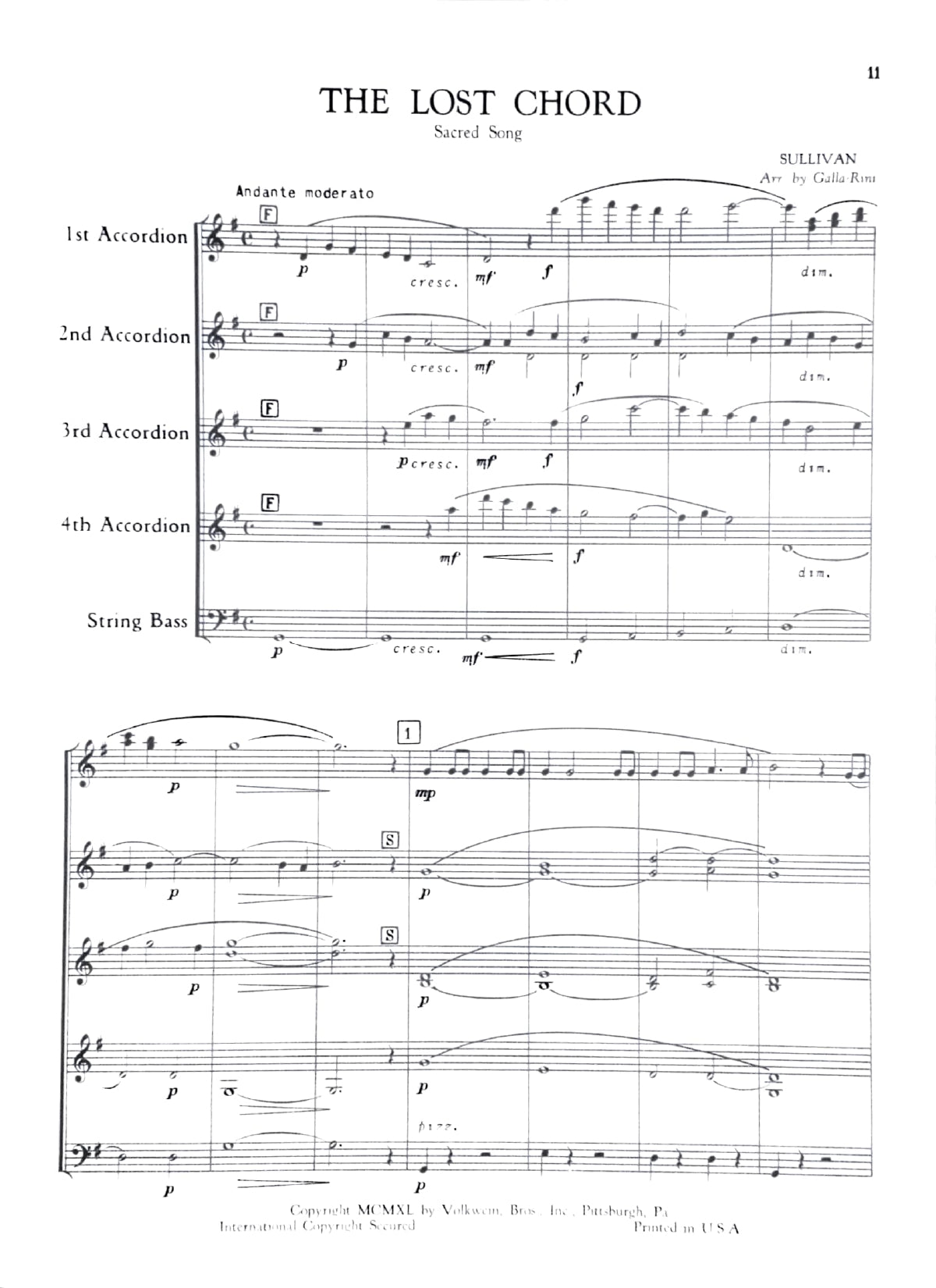 The Lost Chord, Sacred Song