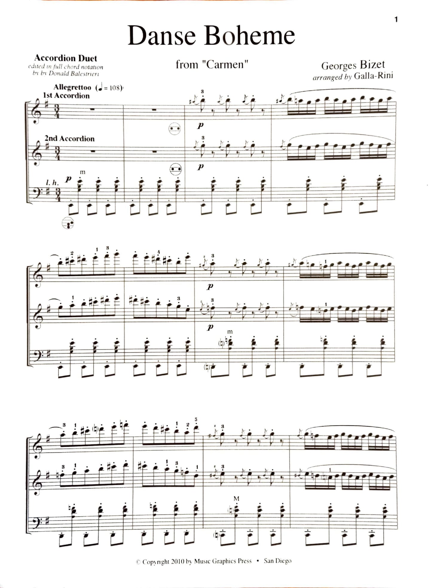 Danse Boheme from "Carmen'