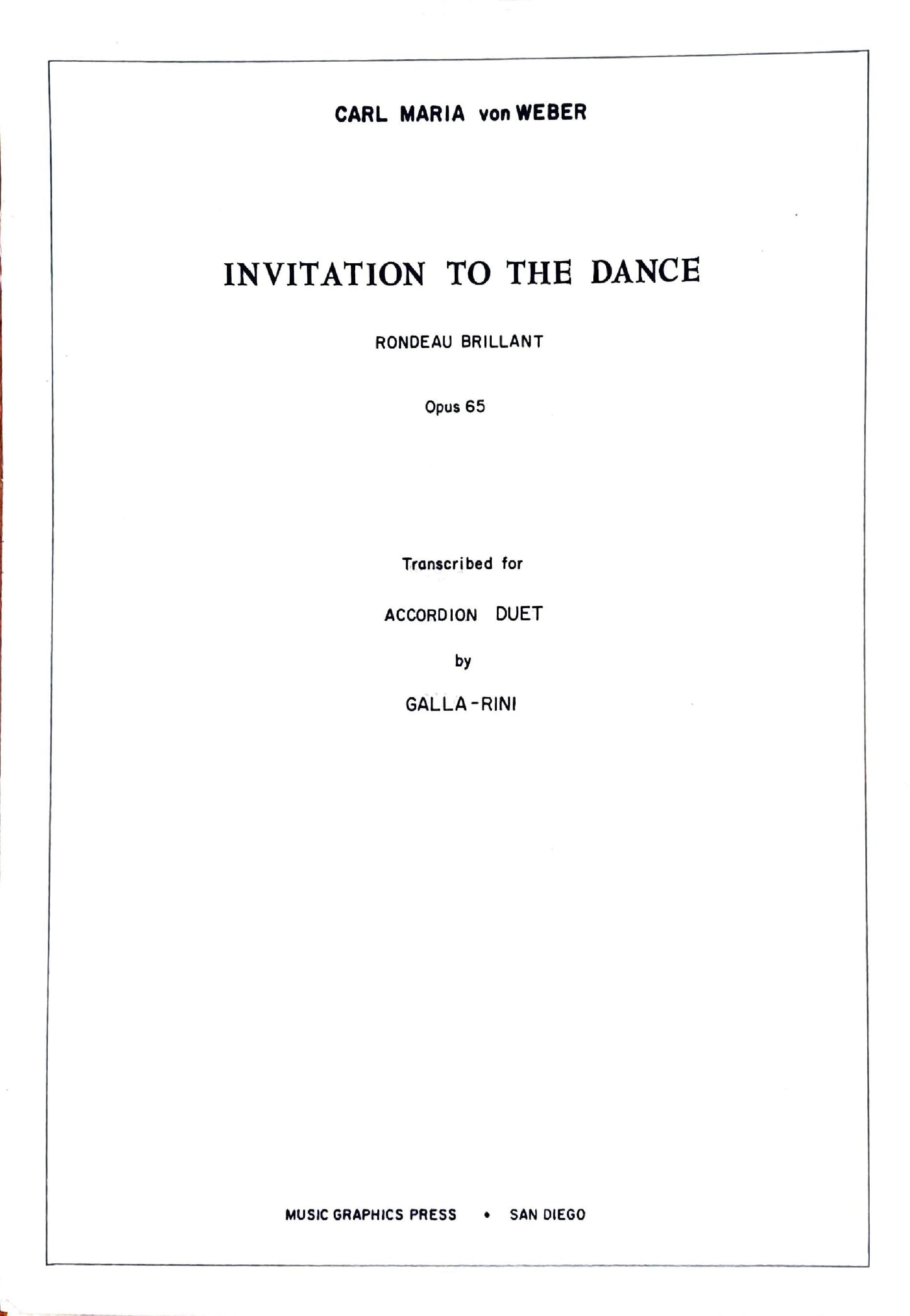 Invitation to the Dance (Rondeau Brillant) Op.65