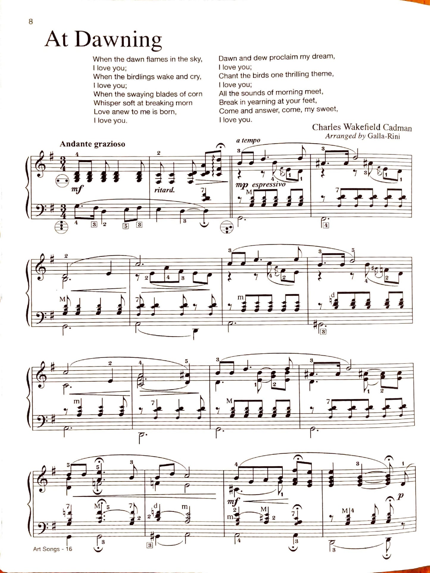Famous Art Songs eBook Vol.1 accordion arrangements by Anthony Galla-Rini