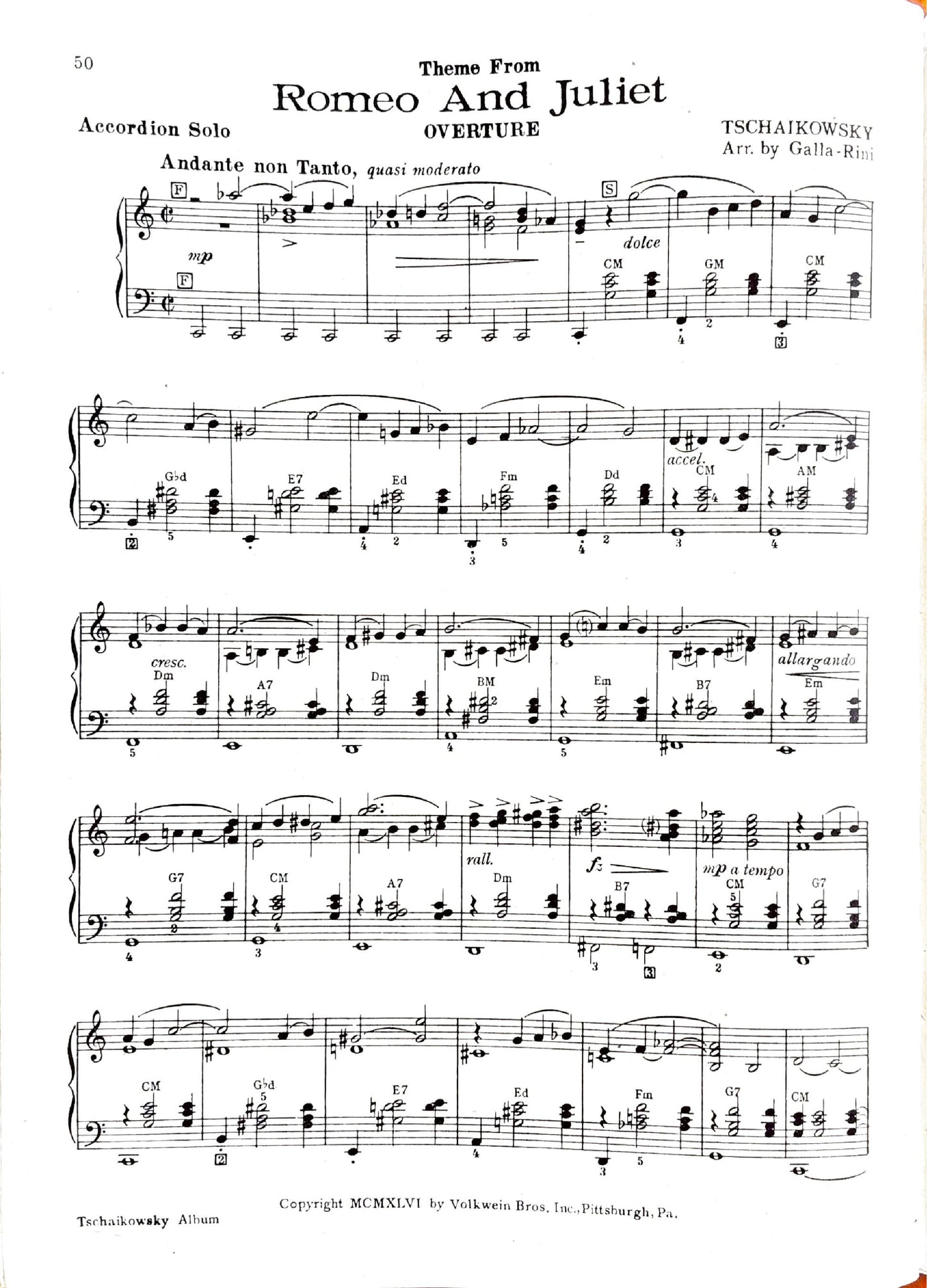 Tchaikovsky eBook Album for Piano Accordion, arranged by Anthony Galla-Rini