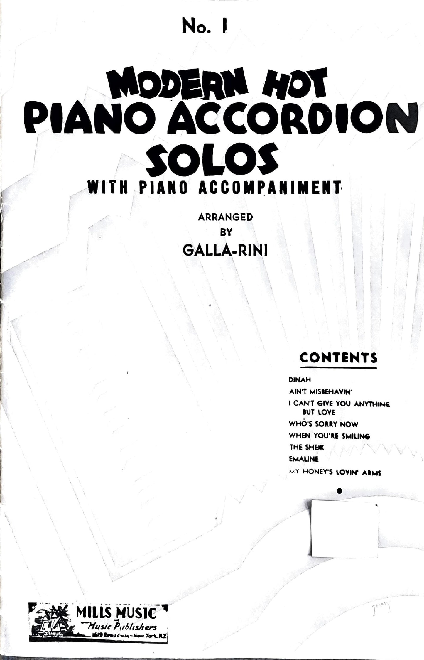 Modern Hot Piano Accordion Solos eBook No.1 , arranged by Anthony Galla-Rini