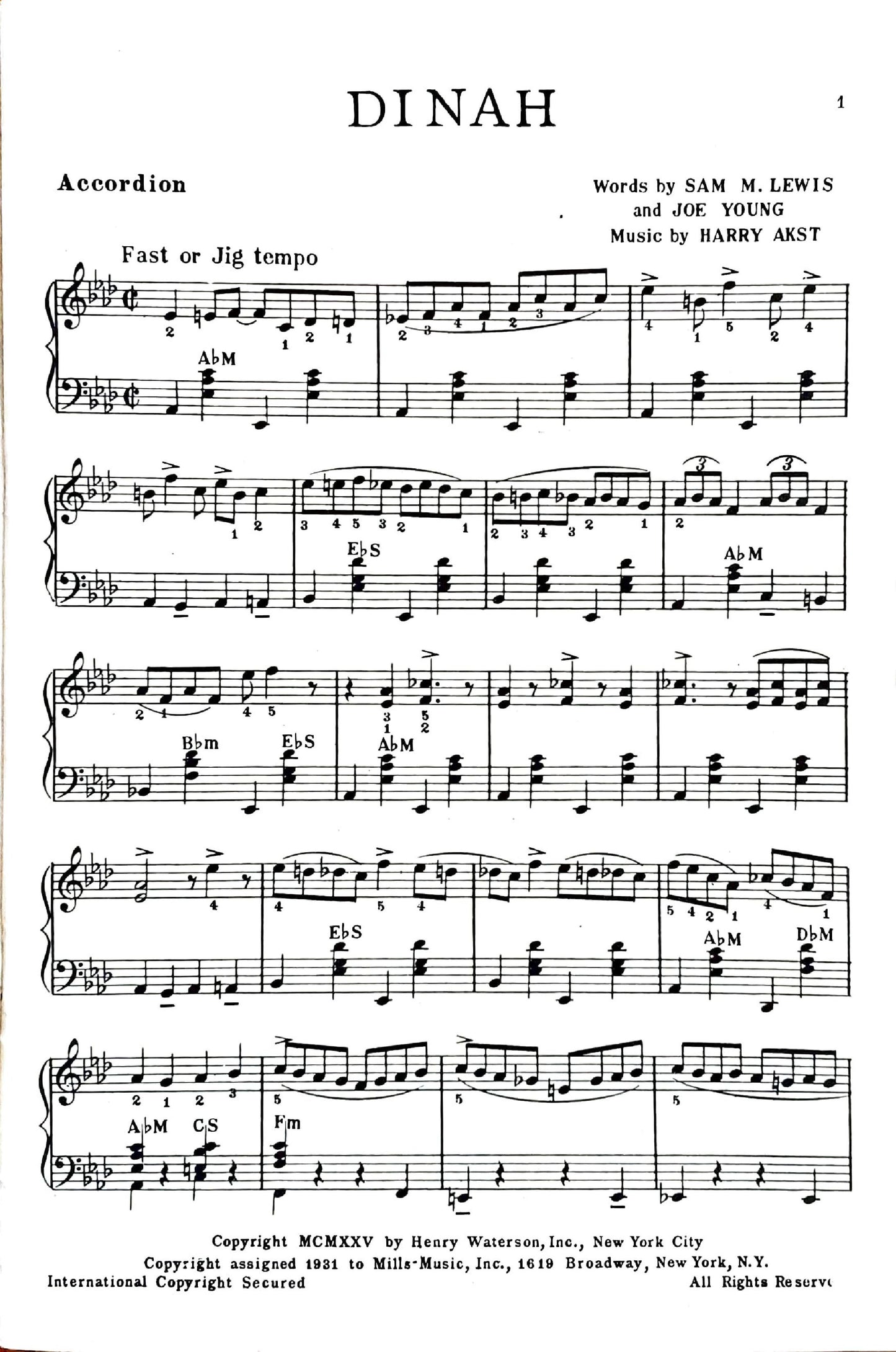 Modern Hot Piano Accordion Solos eBook No.1 , arranged by Anthony Galla-Rini