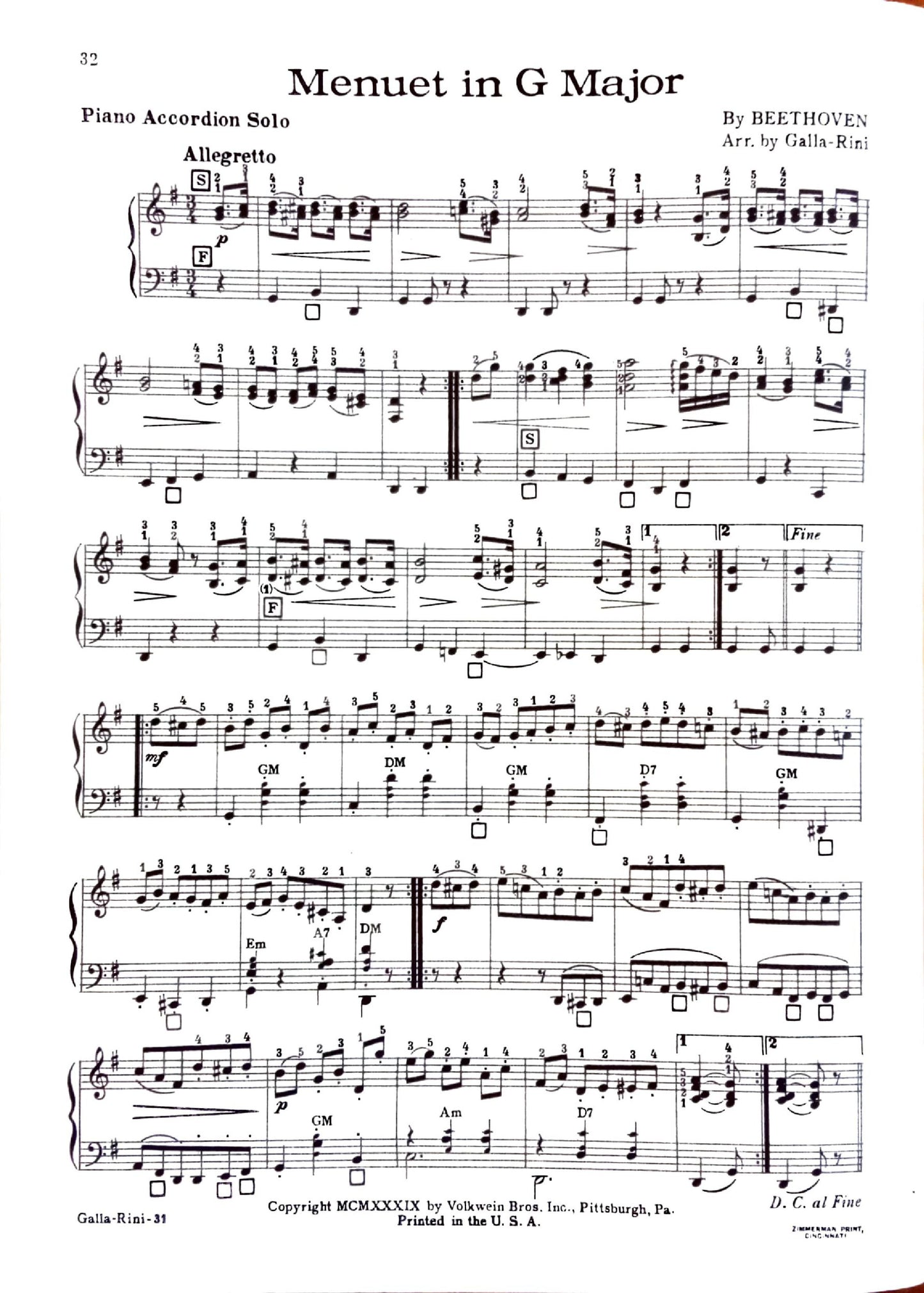 Volkwein's Accordion Recital Album eBook, arranged by Anthony Galla-Rini