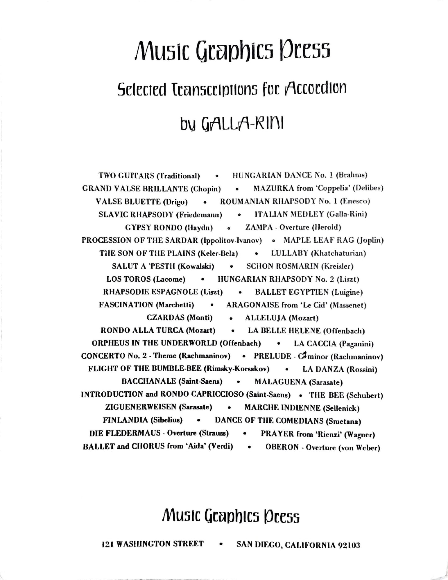 Classic Miniatures - eBook 1 accordion arrangements by Galla-Rini