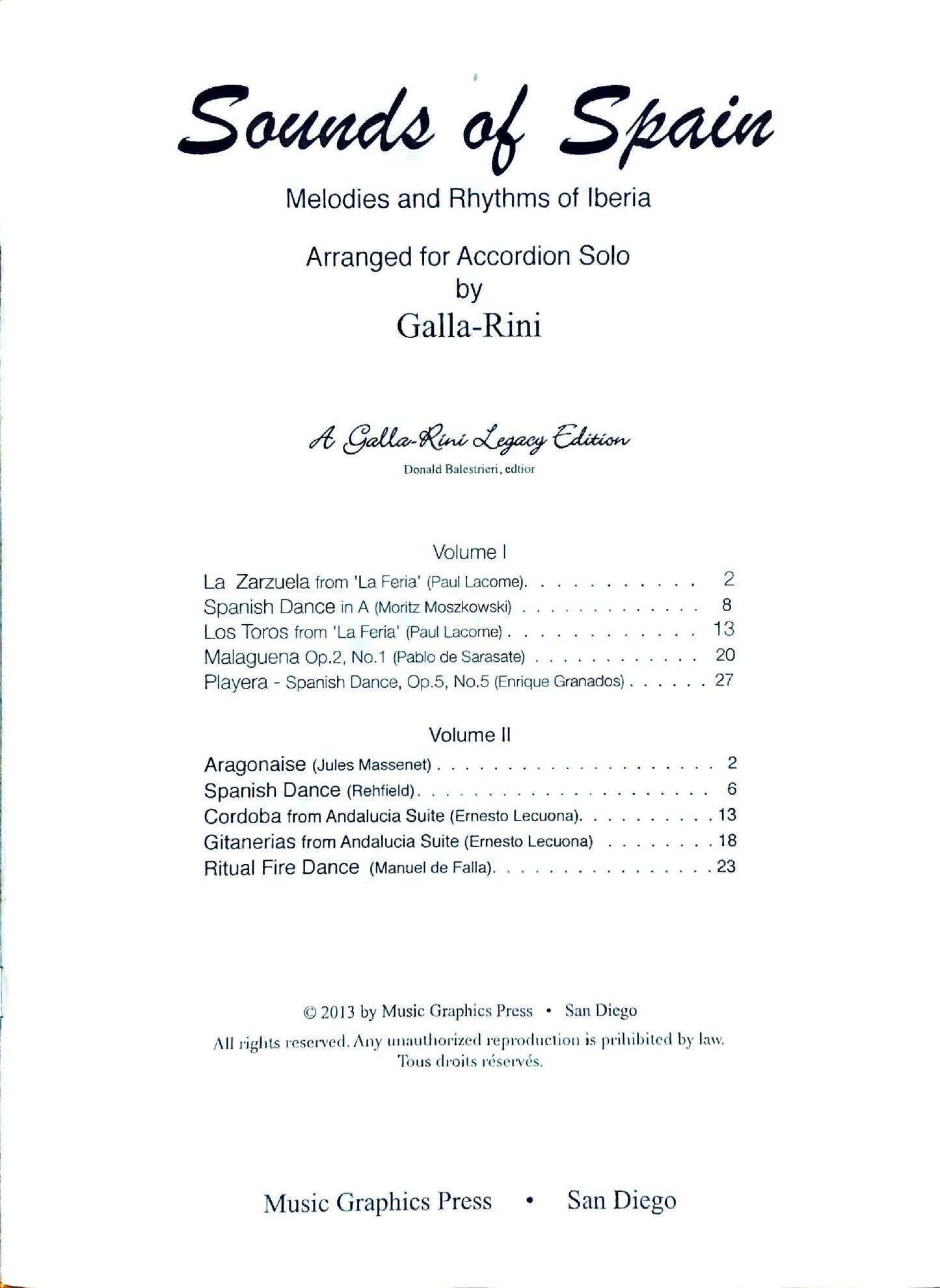 Sounds of Spain Volume 2 eBook, arrangements by Anthony Galla-Rini