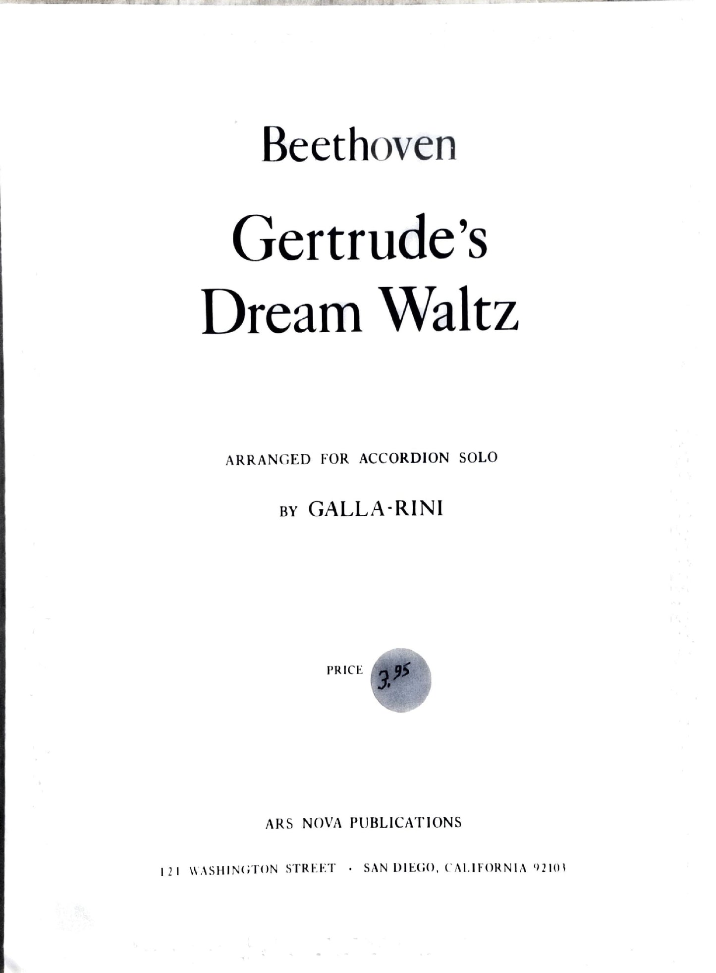 Gertrude's Dream Waltz