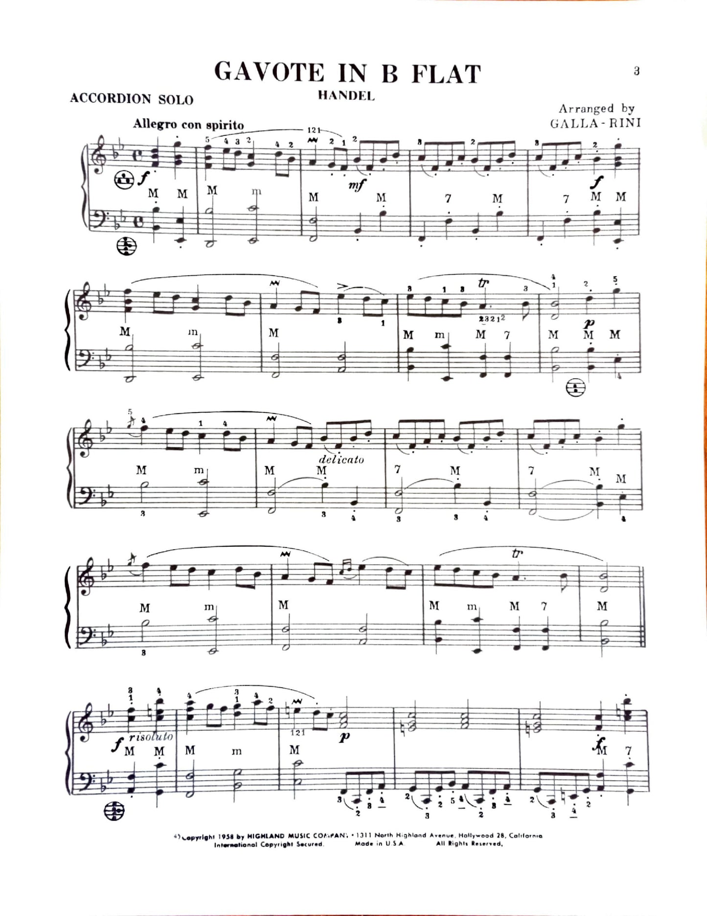 Gavotte in B Flat