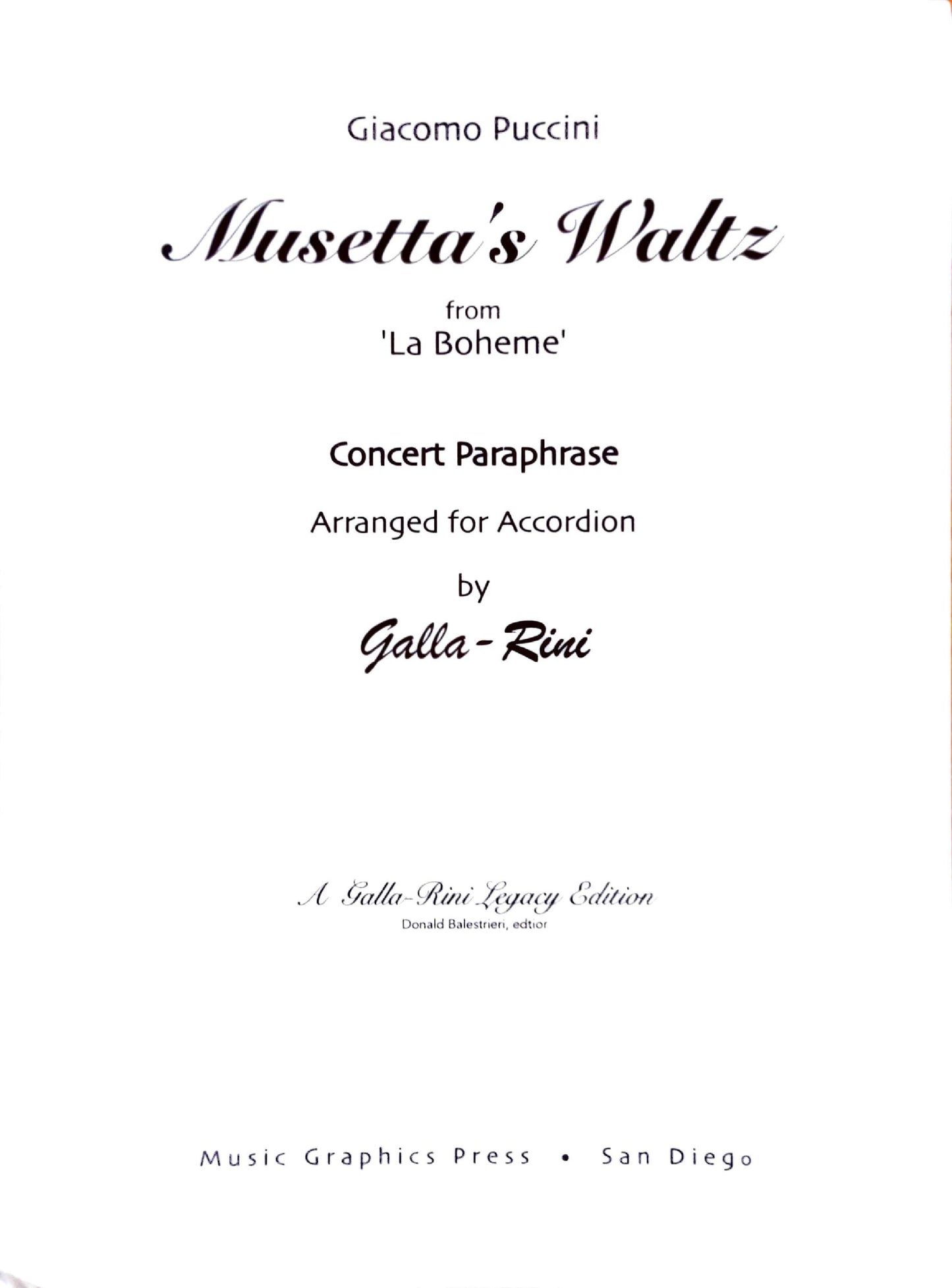Musetta's Watlz from 'La Boheme'