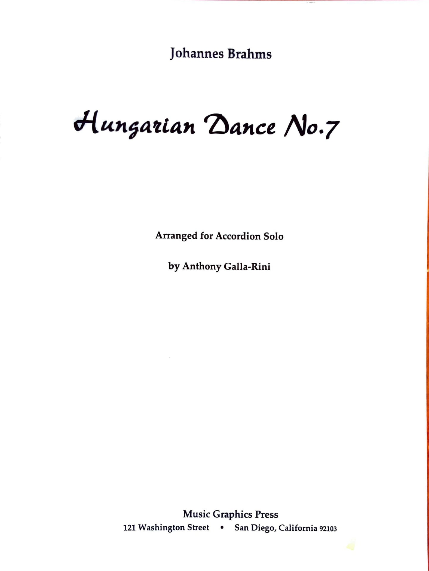 Hungarian Dance No. 7