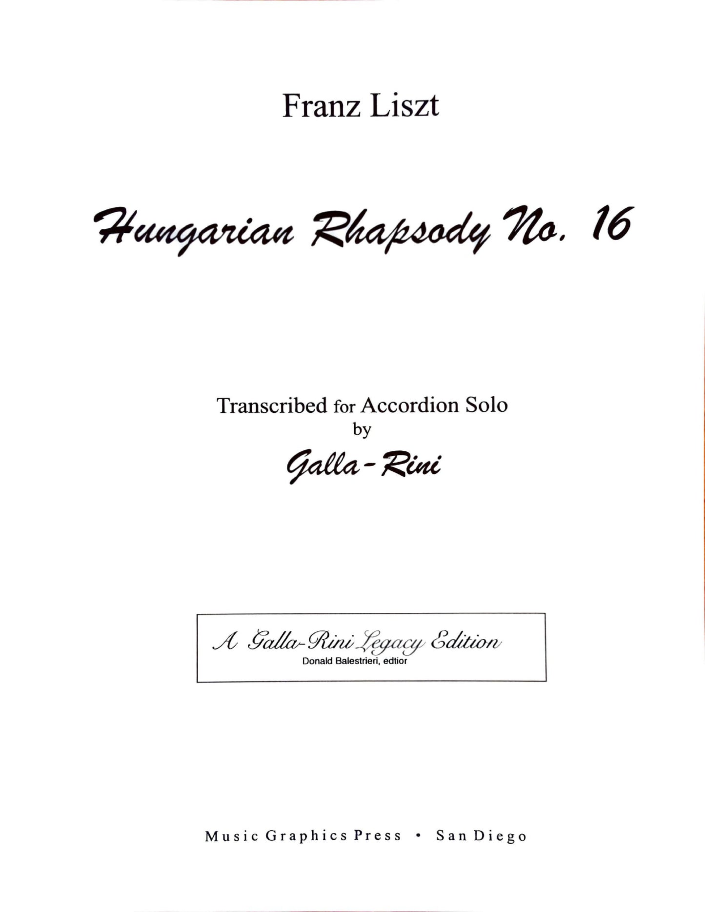 Hungarian Rhapsody No. 16