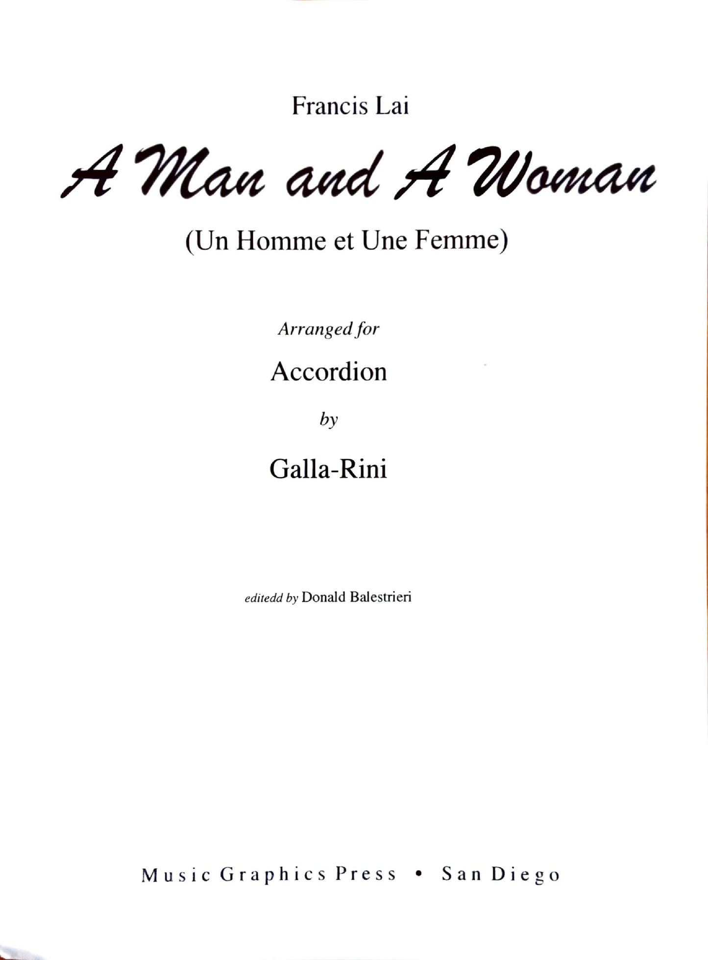 Man and A Woman, A (Un Homme et Un Femme)