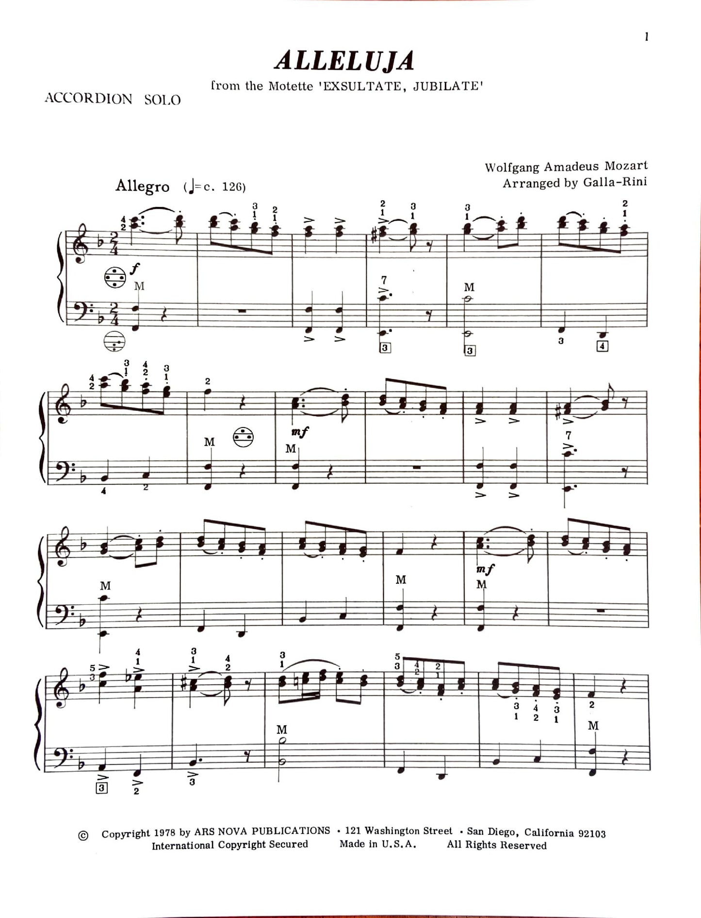 Alleluja from 'Exsultate, Jubilate' solo