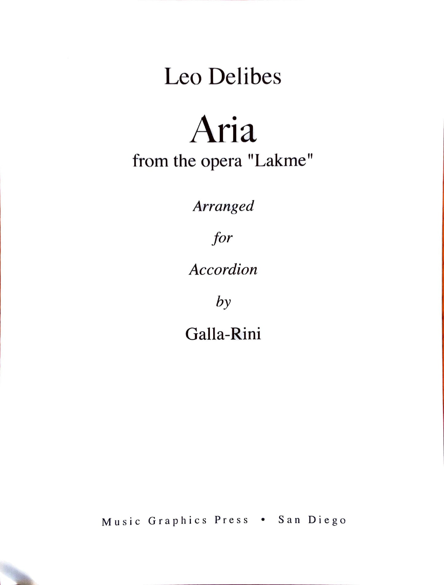 Aria from the Opera 'Lakme'