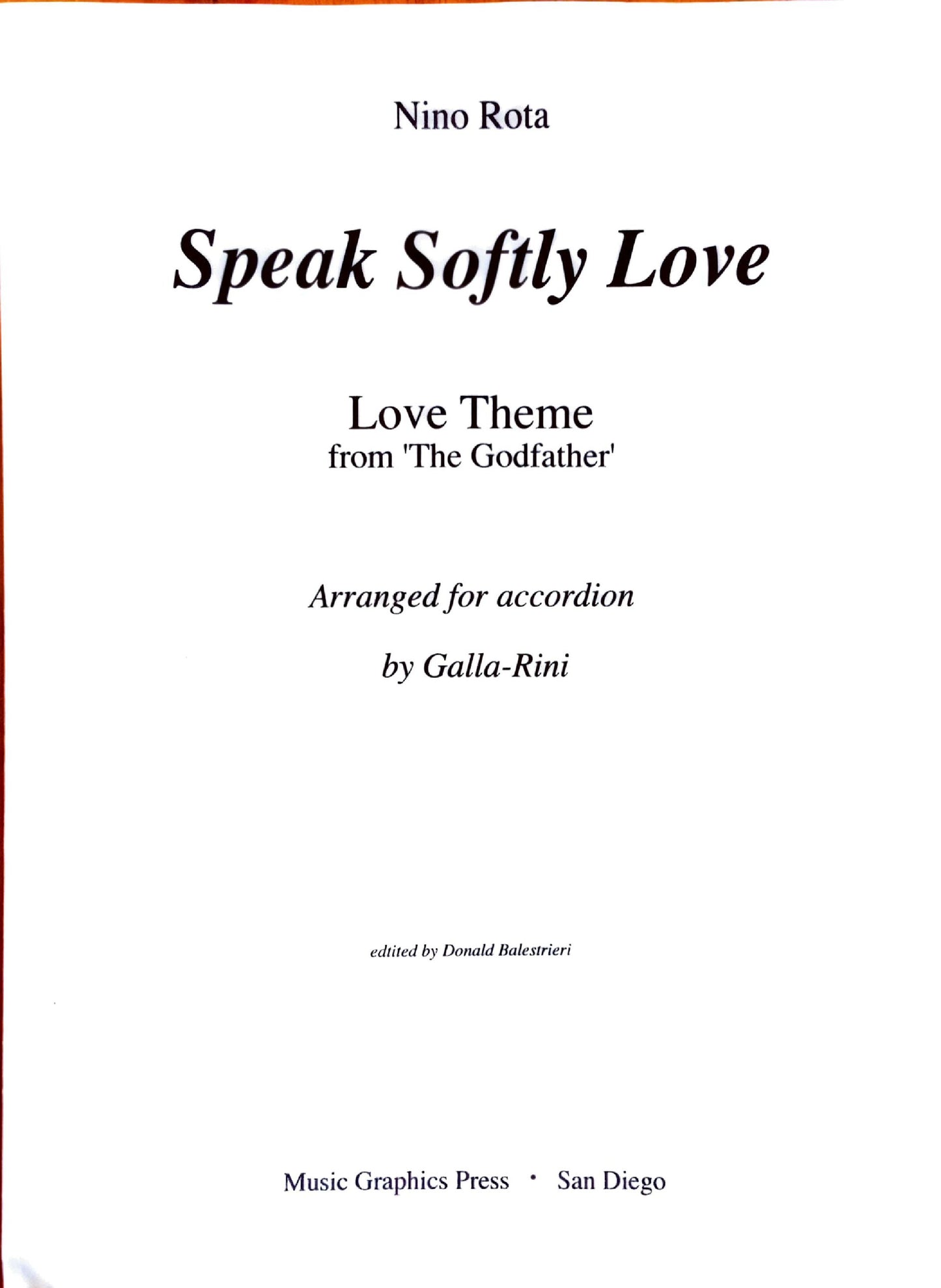 Speak Softly Love