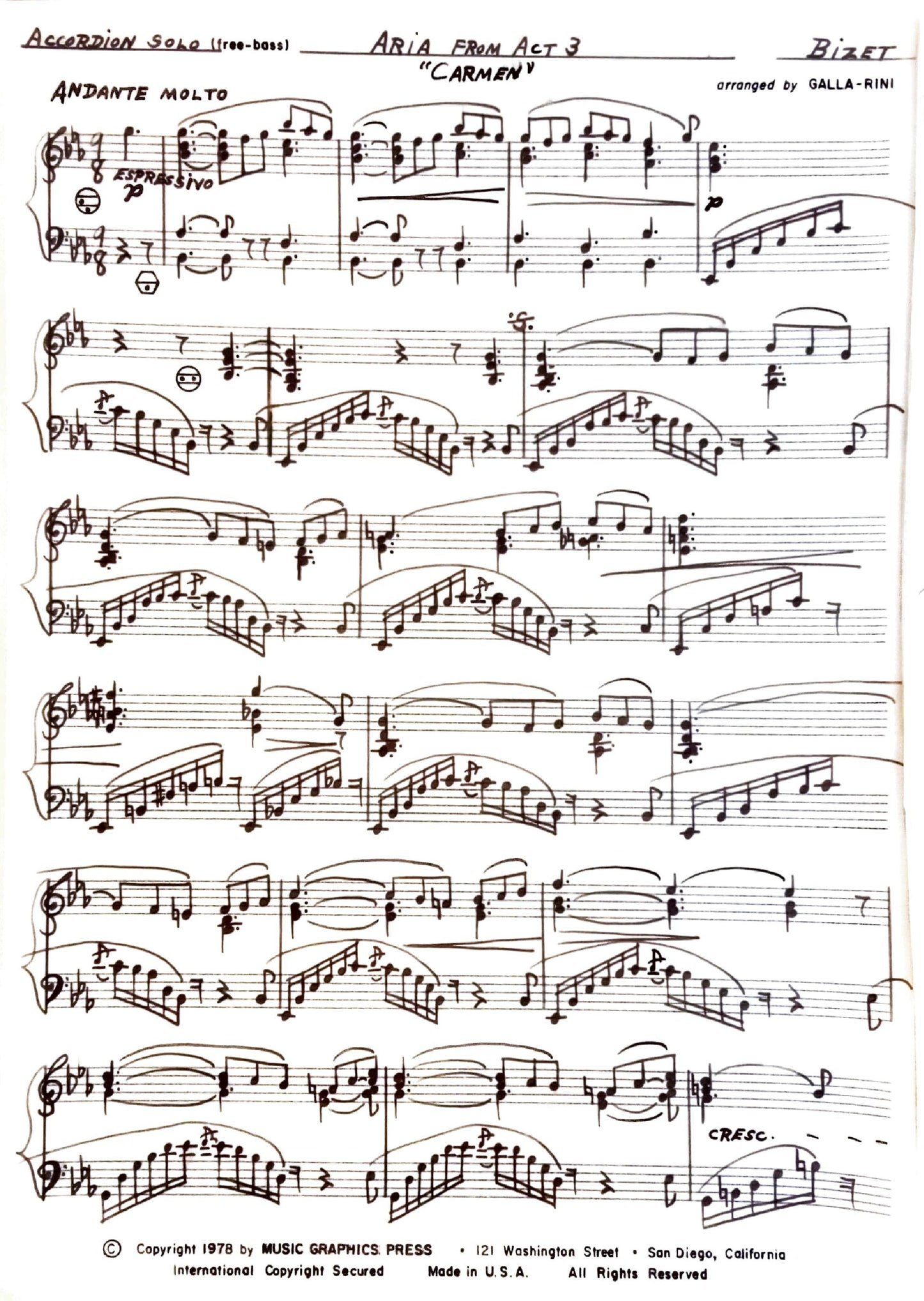 Aria from Act 3 'Carmen'