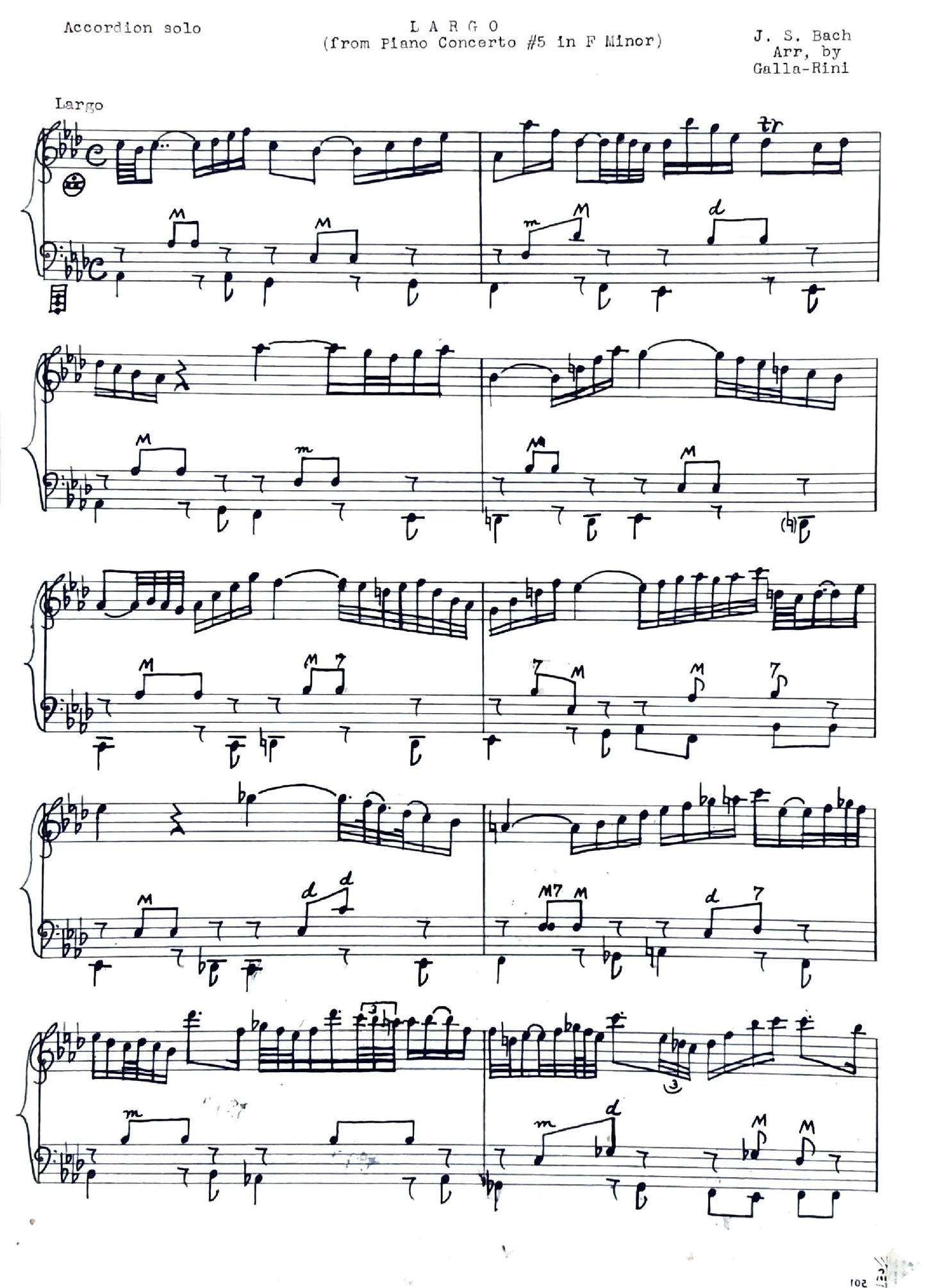 Largo (from Piano Concerto #5 in F Minor)