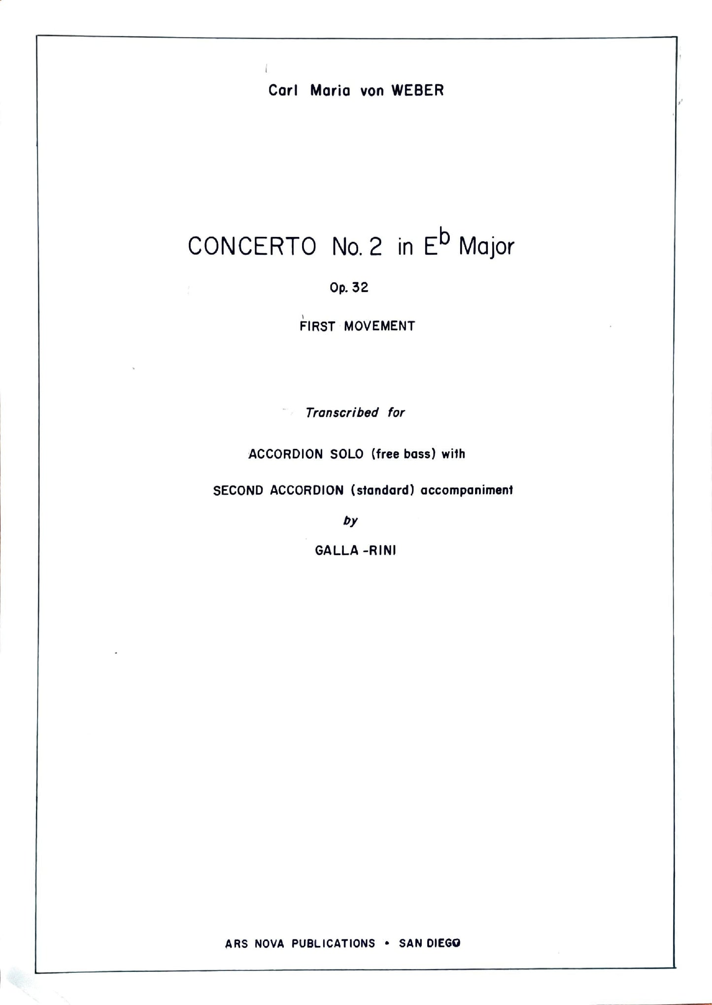 Concerto No. 2 in E Flat Major Op. 32 First Movement