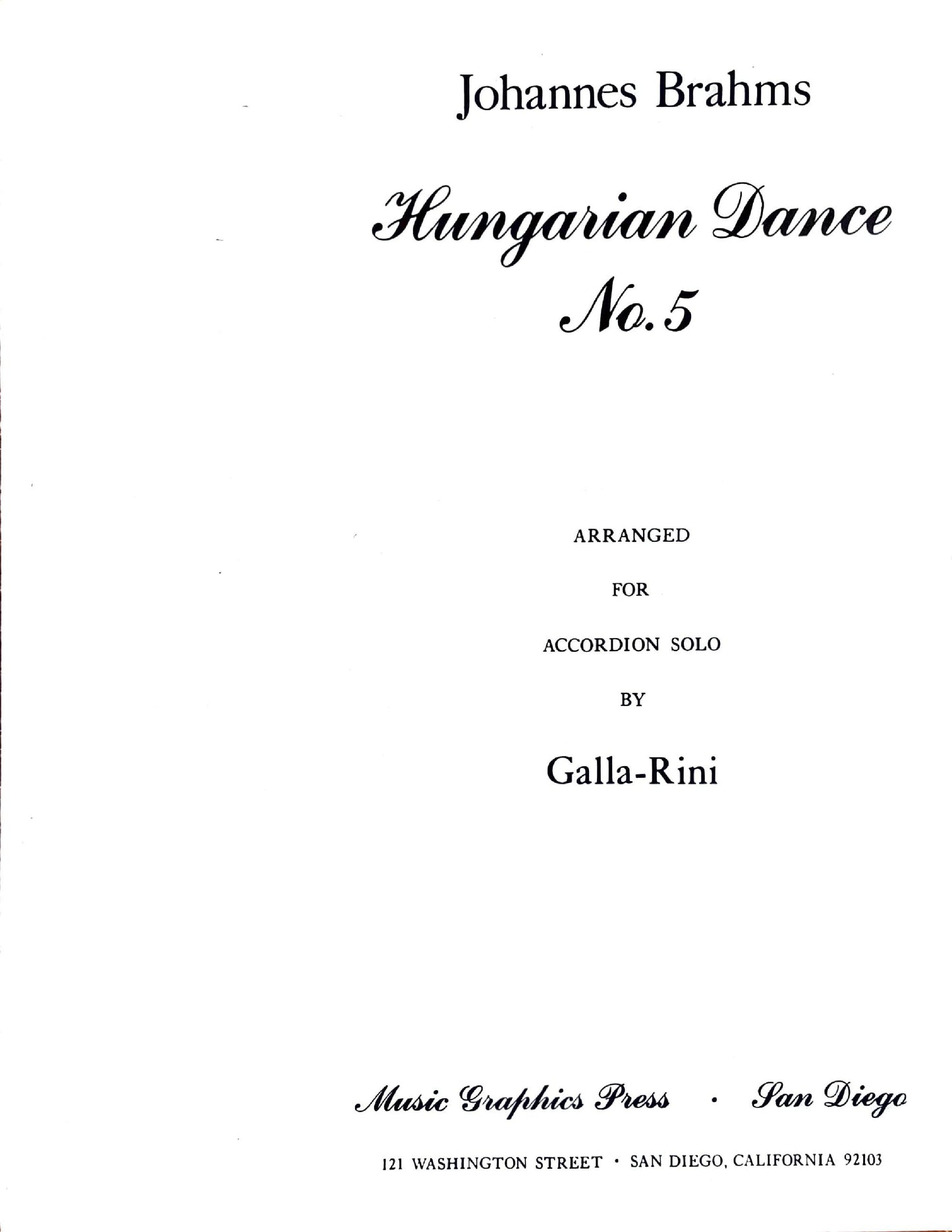 Hungarian Dance No. 5