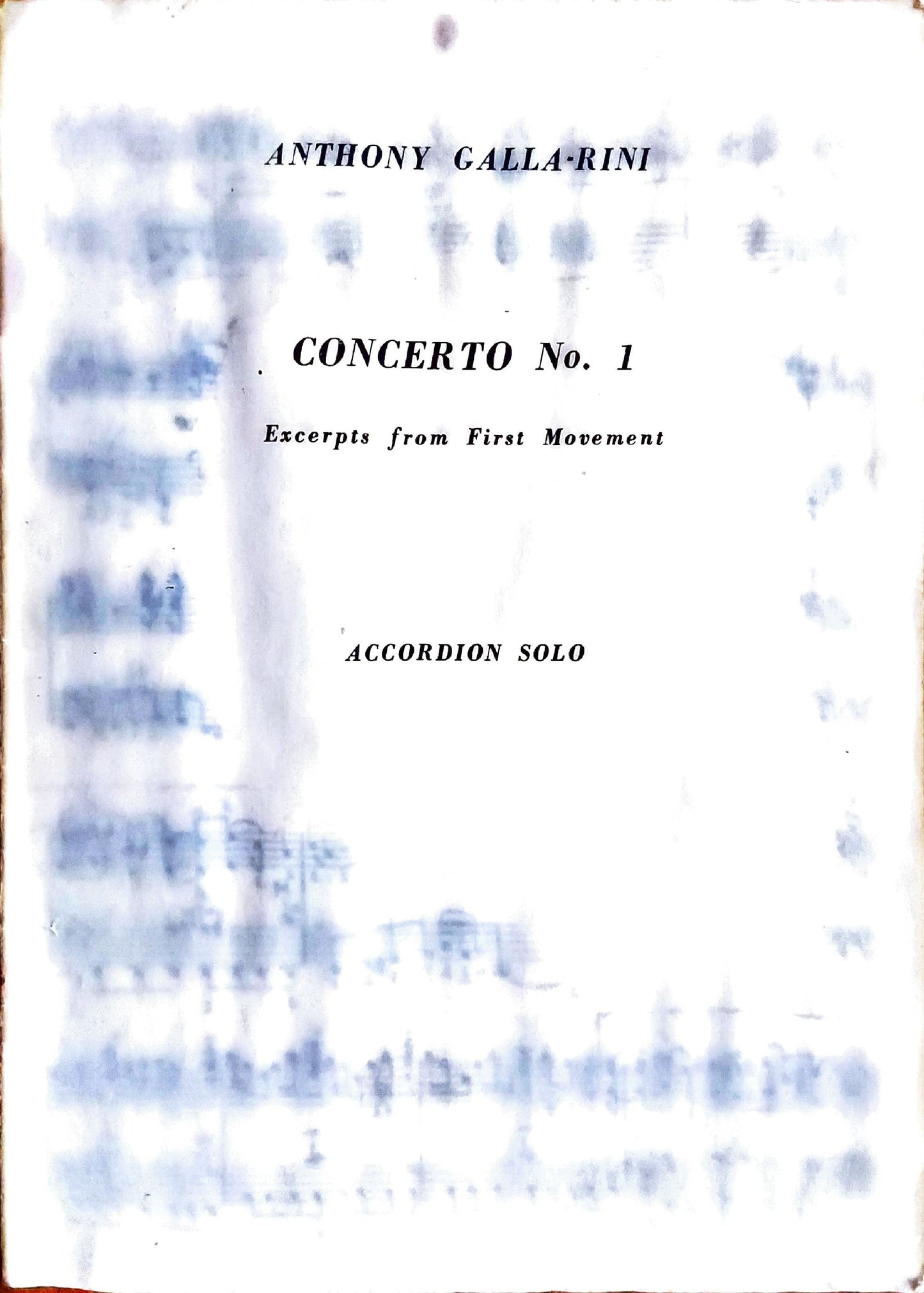 Concerto No. 1 (Excerpts from First Movement)