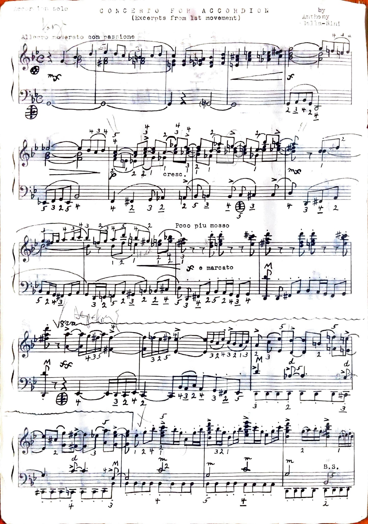 Concerto No. 1 (Excerpts from First Movement)