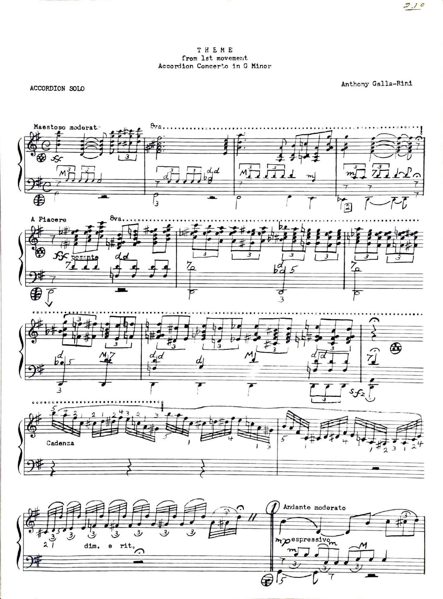 Theme from 1st Movement (Accordion Concerto in G Minor)